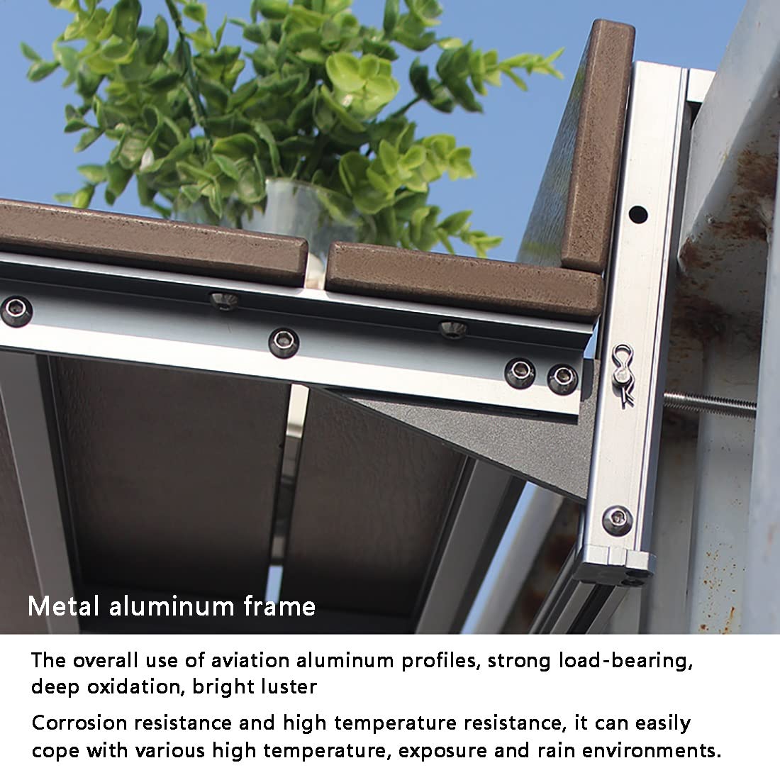 Portable Folding Side Table for Outdoor, Balcony & Patio - Adjustable Wall Mounted Hanging Railing Table with Liftable Desk (60x27cm/23.6x10.6in) - Perfect for Coffee, Gardening & Small Space Living