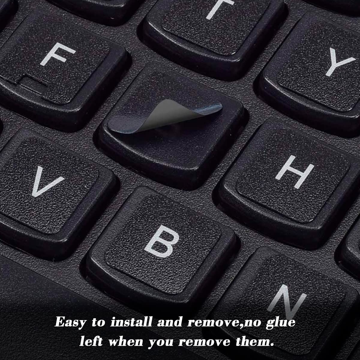 2-Pack HRH French Keyboard Stickers - Black Background with White Letters for PC & Laptop | Perfect for Bilingual Typing, Language Learning & Office Use