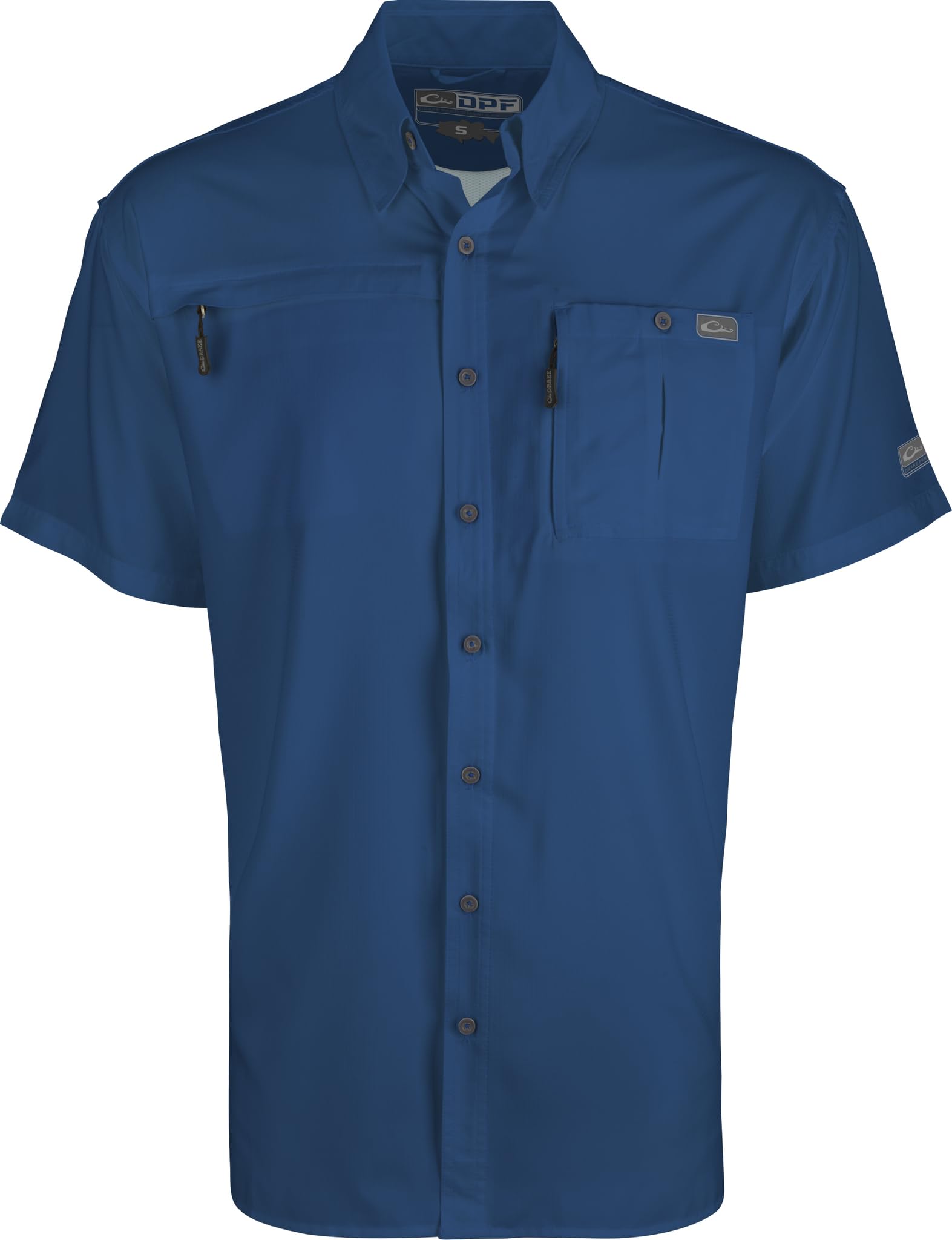 Drake DPF SS Fishing Shirt - Lightweight Quick-Dry UPF 50+ Sun Protection Shirt for Men - Perfect for Saltwater Fishing, Boating & Outdoor Adventures