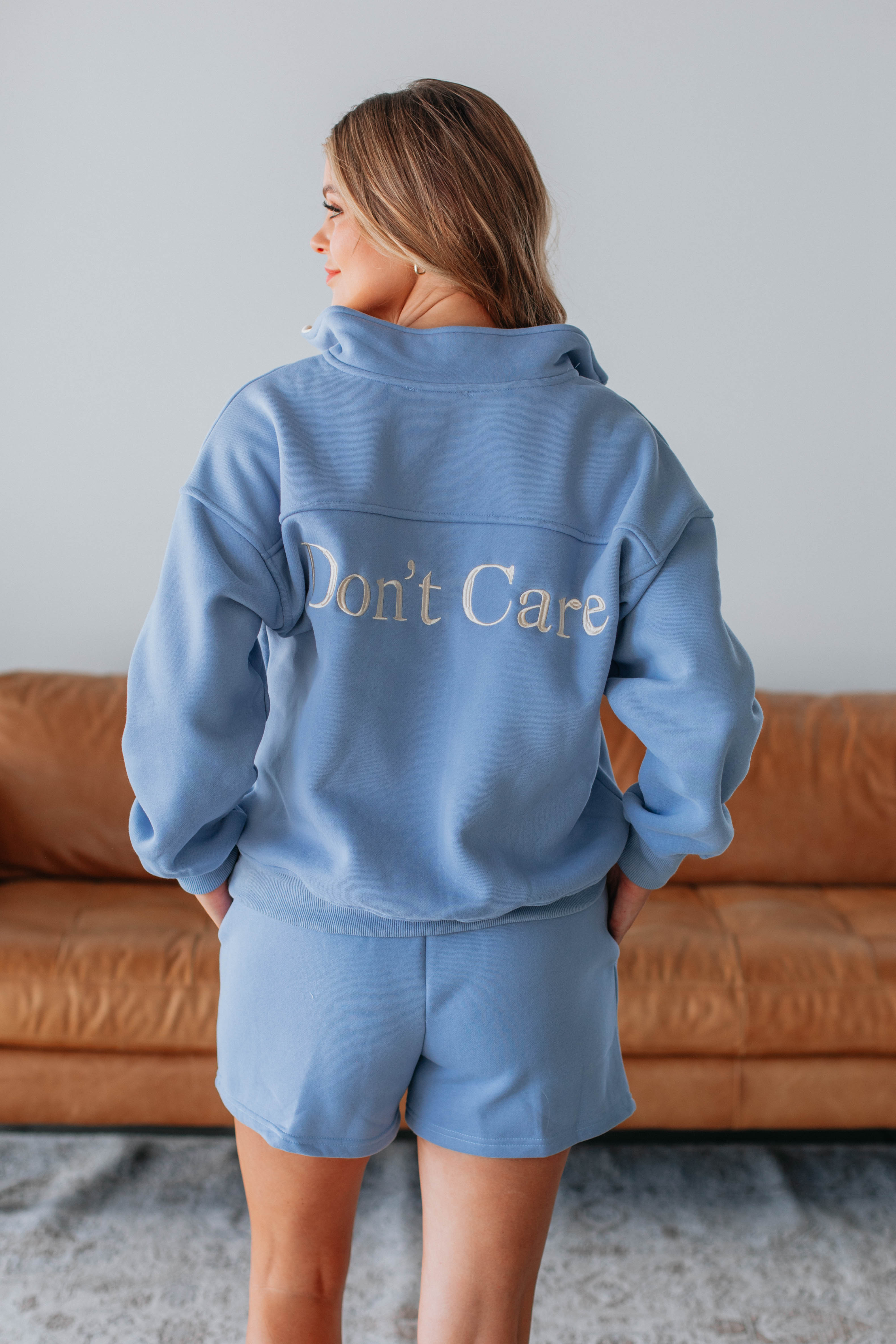 Comfy Powder Blue Lounge Shorts for Women - Soft Relaxing Sleepwear & Casual Home Wear - Perfect for Lounging, Yoga, and Relaxing at Home