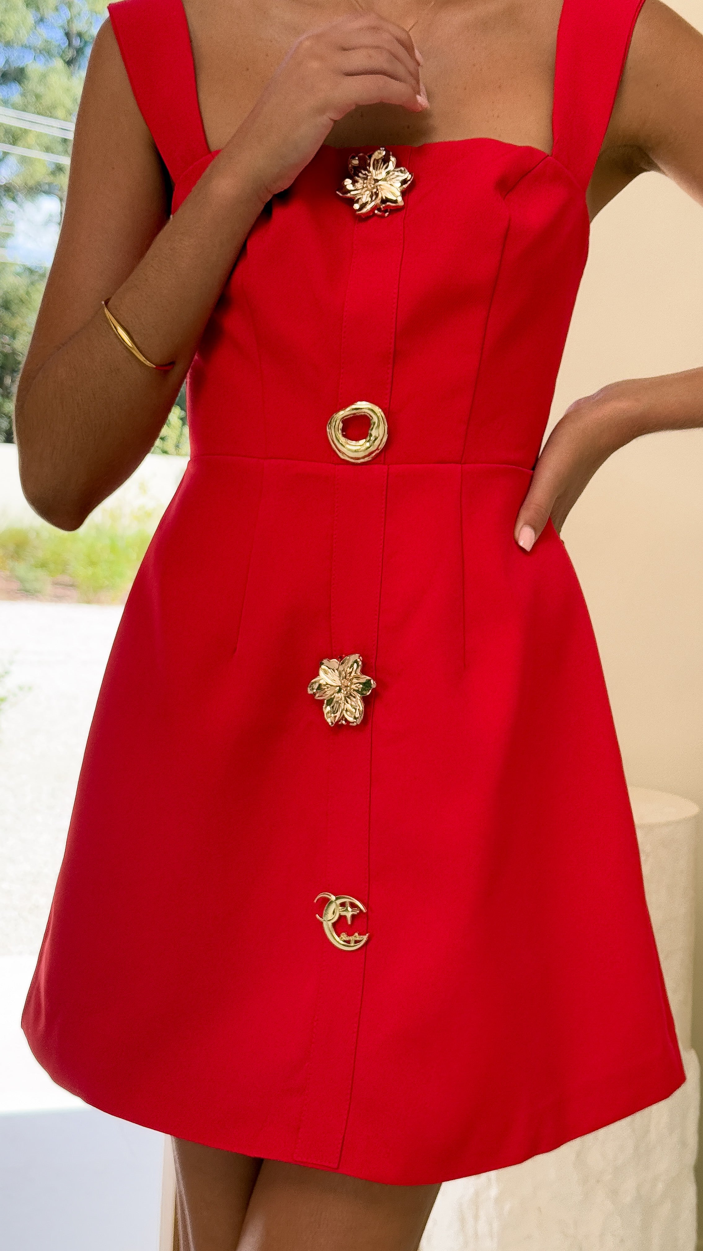 Banksia Mini Dress for Women - Flowy Red Summer Dress for Beach, Party & Casual Wear | Comfortable & Stylish