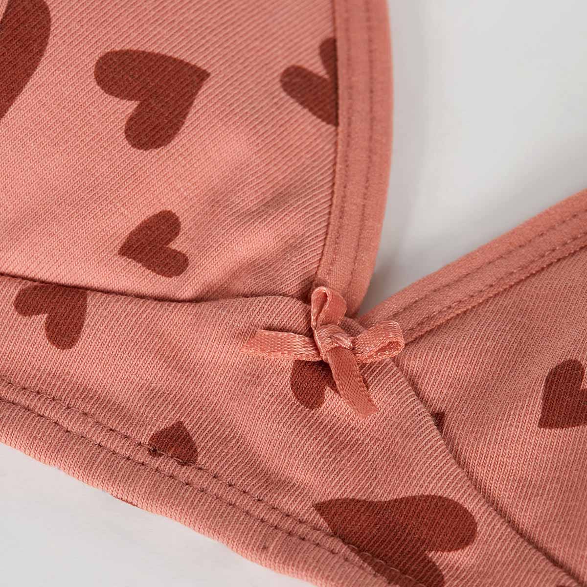 Wireless Triangle Bralette - Soft Stretch Cotton, Heart Print, Pocket Design - Perfect for Yoga, Lounge & Everyday Comfort