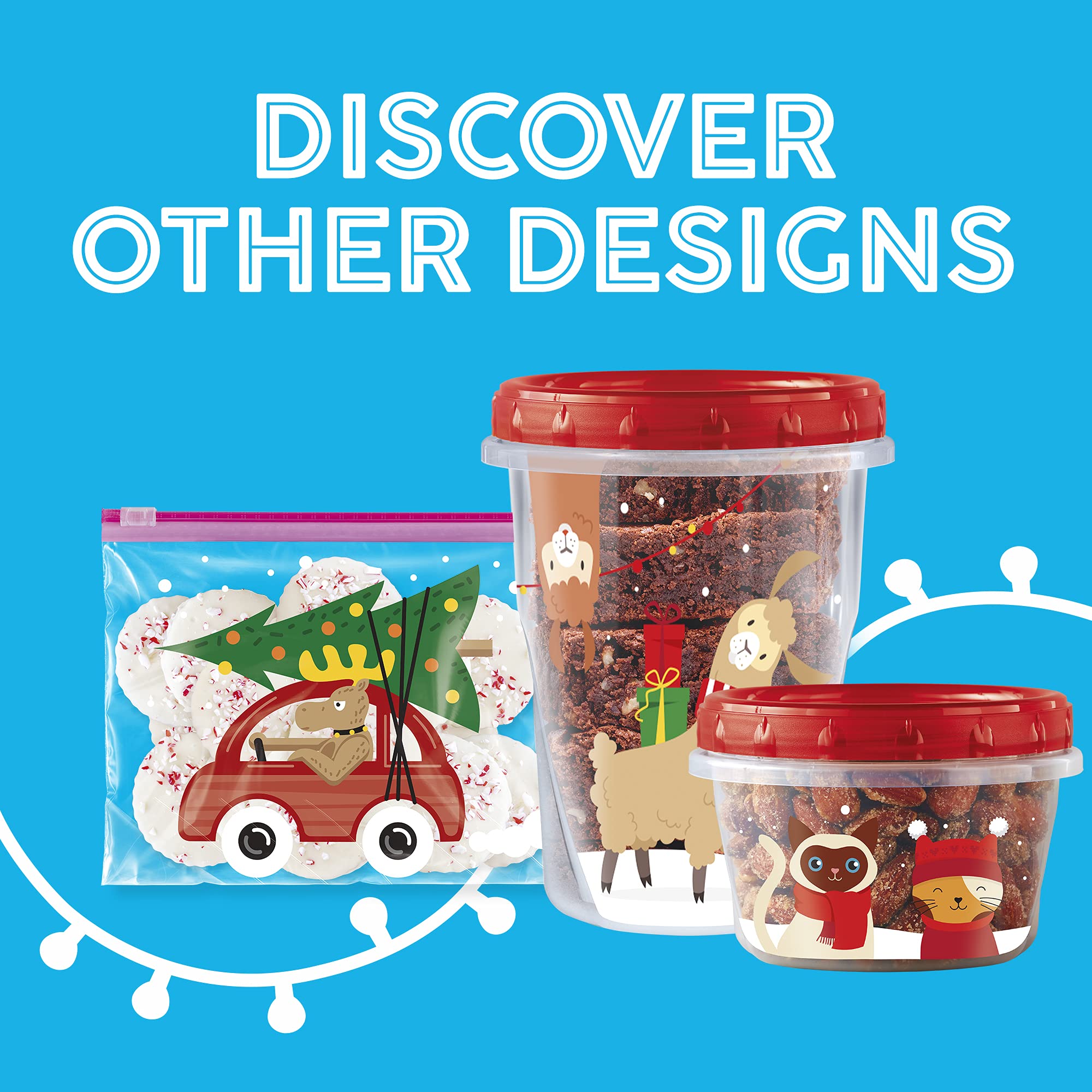Ziploc Gallon Food Storage Freezer Bags with Grip 'n Seal Technology - 38 Count Holiday Design Bags for Easy Opening & Closing | Perfect for Meal Prep, Freezing Leftovers & Holiday Food Storage