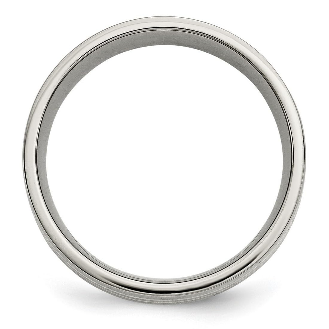 Titanium Flat Band Ring with 14k Gold Inlay - 8mm Polished Unisex Wedding Band for Men & Women | Perfect for Anniversaries, Engagements, and Everyday Wear