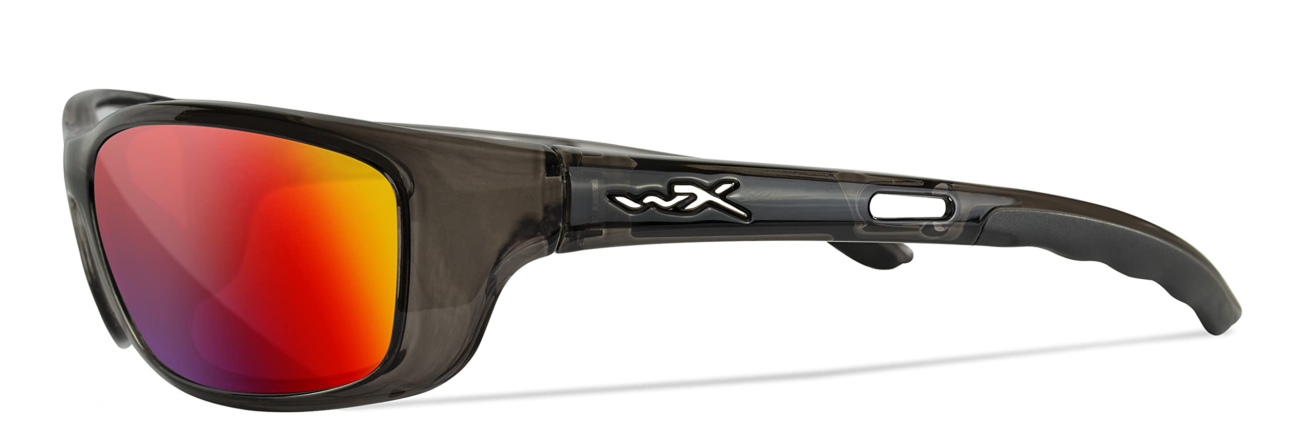 Wiley X P-17 Polarized Safety Sunglasses for Men & Women - UV400 Protection for Shooting, Fishing, Biking & Extreme Sports - Black Frame with Red Mirror Lens - Perfect for Outdoor Adventures & Active Lifestyles