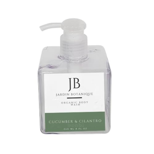 Organic Cucumber & Cilantro Body Wash - 8 oz Bottle for Refreshing & Hydrating Skin - Perfect for Daily Shower & Spa Relaxation