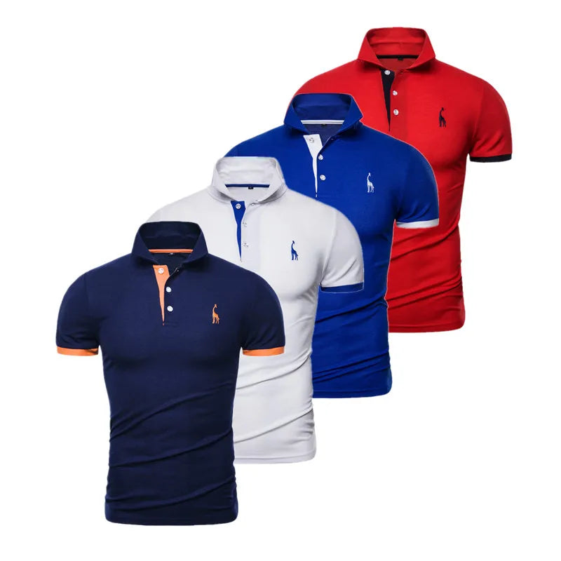 4 Pack Men's Slim Fit Embroidery Polo Shirts - Breathable Short Sleeve Casual & Business Shirts for Summer | Office Wear, Golf Outings & Social Events