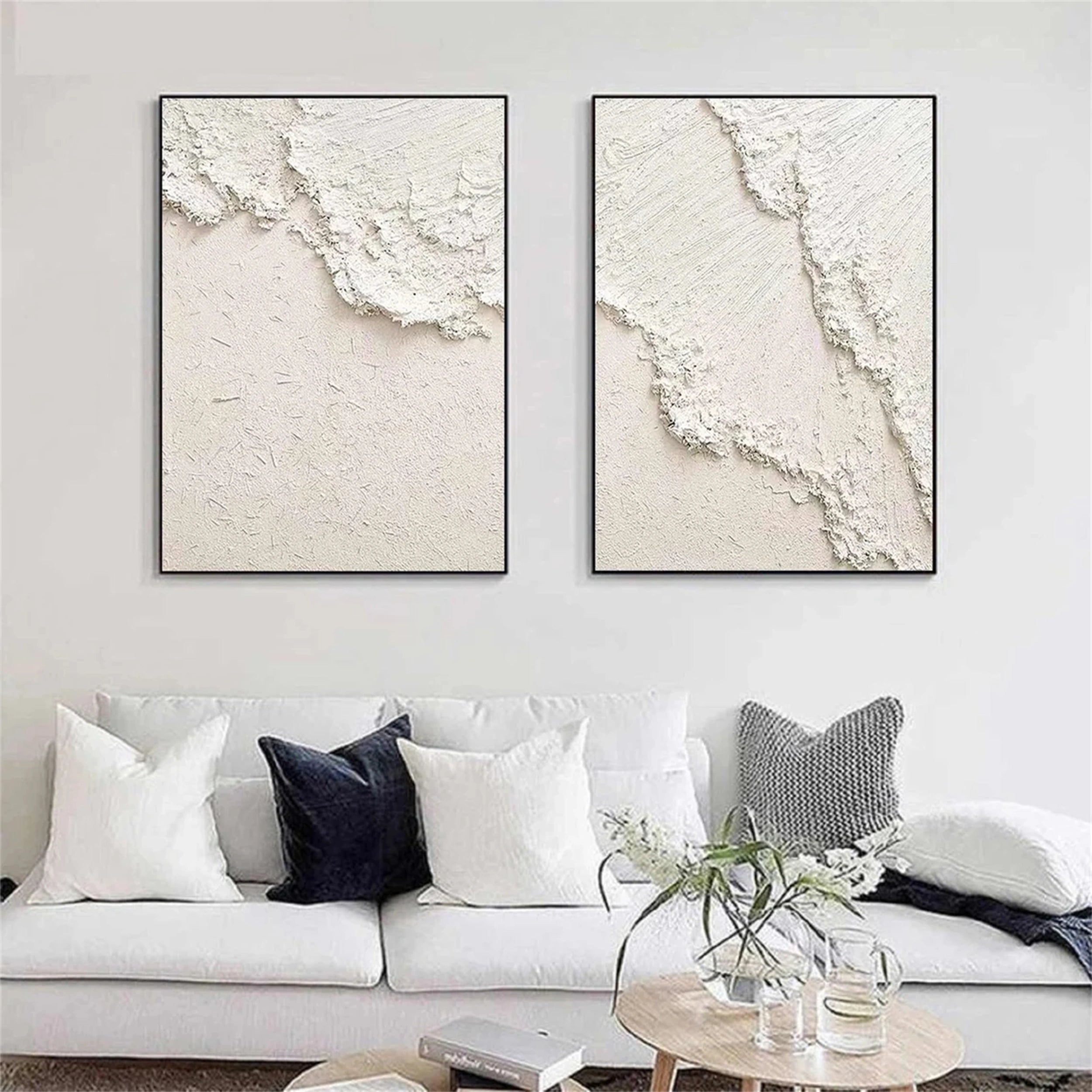 Ocean and Sky Wall Art Set of 2 - Modern Coastal Paintings for Home & Office Decor | Perfect for Living Room, Bedroom, or Beach House