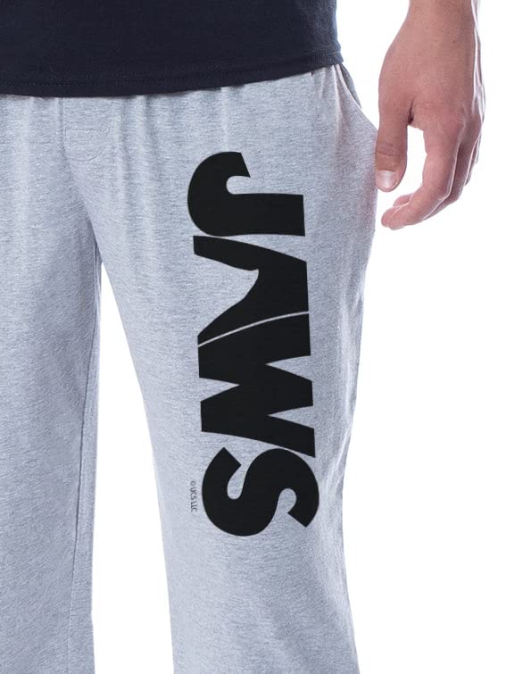 INTIMO Jaws Men's Classic Movie Logo Distressed Sleep Pajama Set - Comfortable Cotton PJs for Movie Nights & Relaxation at Home