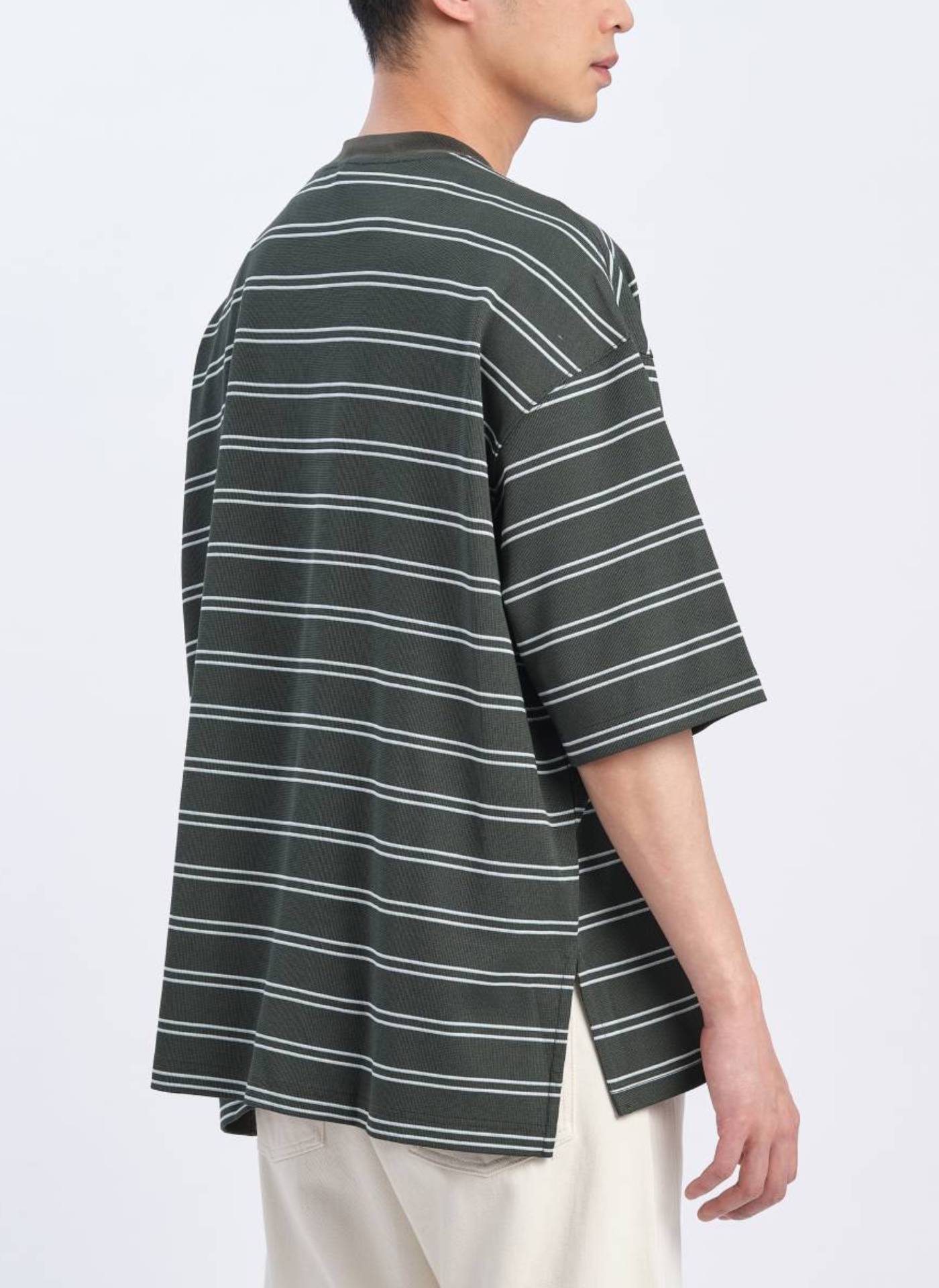 Stylish Jacquard Short Sleeve Border Top (T03) - Women's Summer Casual Blouse for Beach, Travel & Everyday Wear