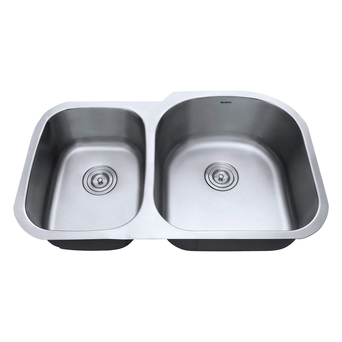 Ruvati RVM4605 34-Inch Undermount Double Bowl Kitchen Sink - 16 Gauge Stainless Steel for Modern Home & Restaurant Use