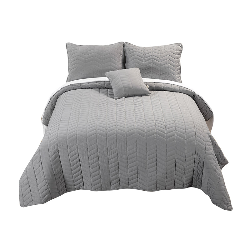 Premium Camilo Microfiber 4-Piece Quilt Set - Soft & Breathable Bedding for All Seasons | Perfect for Master Bedroom, Guest Room & Dorm Decor