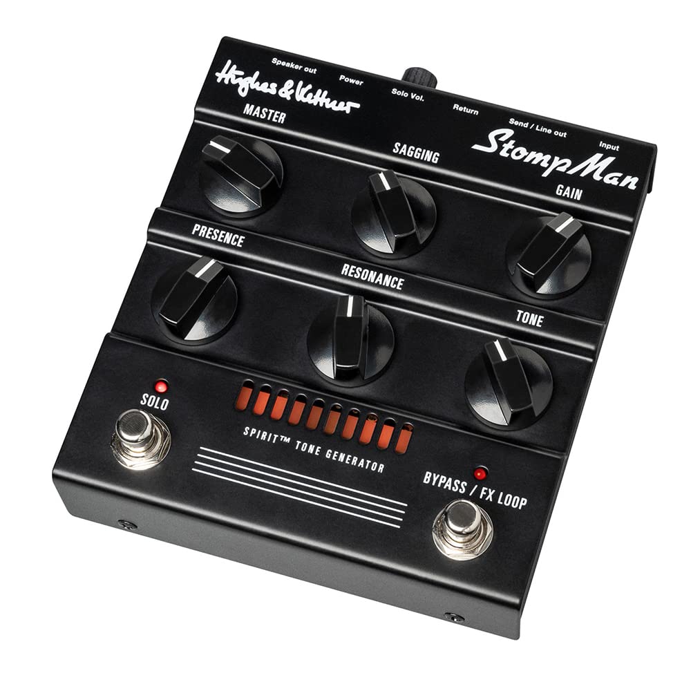 Hughes & Kettner StompMan 50W Guitar Amplifier Pedal Bundle with Polsen HPC-A30-MK2 Professional Studio Headphones - Perfect for Home Recording, Live Performances & Music Practice