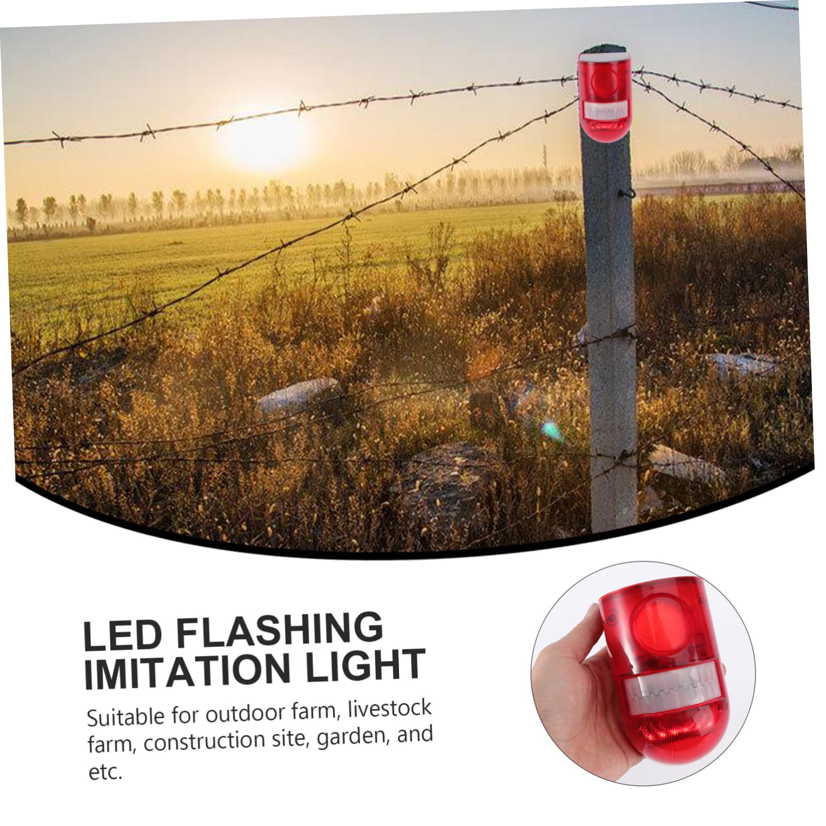 Jojofuny Solar-Powered Wireless Alarm Light - Outdoor LED Flashing Security Light with Night Sound & Waterproof Design for Farm, Garden, and Home Safety