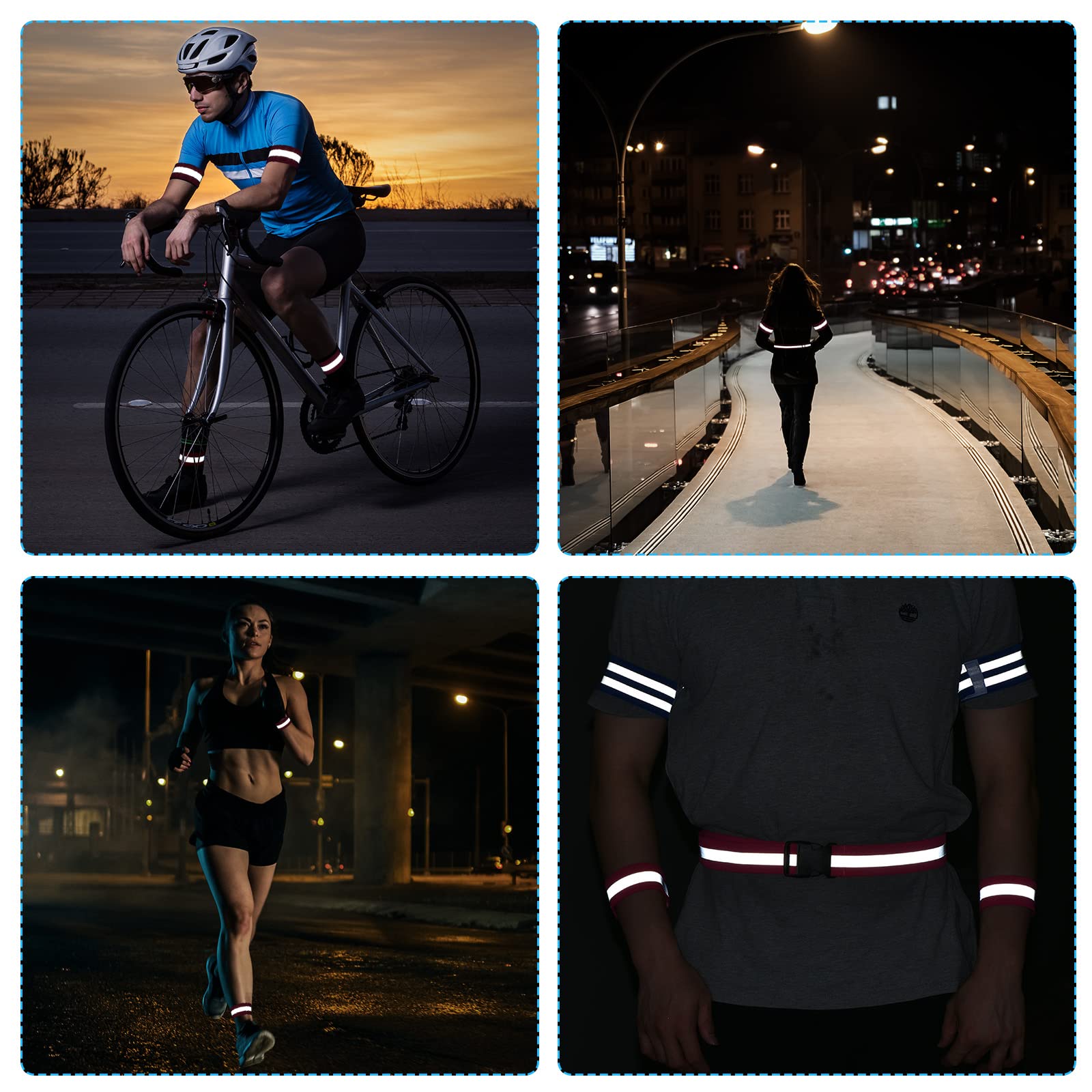 High Visibility Reflective Safety Belt Bands - Adjustable Reflective Gear for Running, Cycling & Night Work - MECCANIXITY