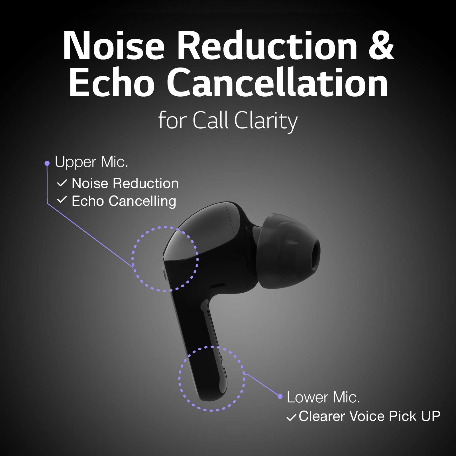 LG TONE Free FN7 Wireless Earbuds - Active Noise Cancelling Bluetooth Headphones with Meridian Sound, Dual Mic for Calls, Compatible with iPhone & Android (Black) | Perfect for Work, Gym & Travel