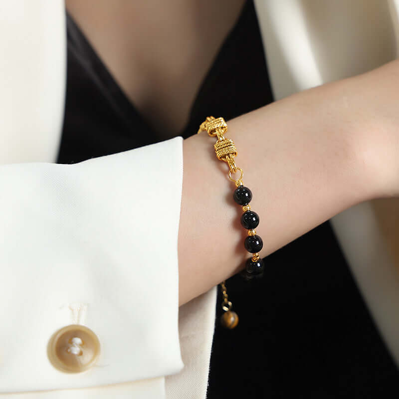 Freshwater Pearl & Agate Pig Nose Bracelet for Women - Elegant Adjustable Beaded Jewelry Gift for Birthday, Anniversary | Perfect for Daily Wear, Office & Special Occasions | E379