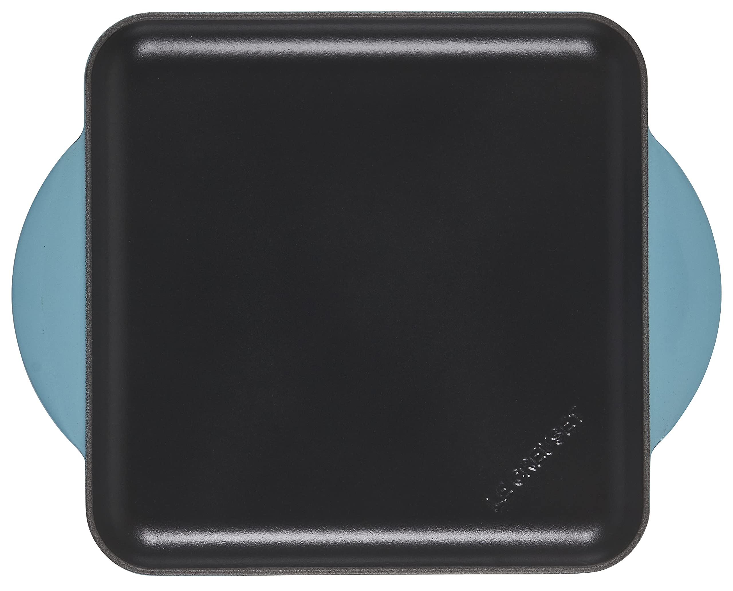 Le Creuset Enameled Cast Iron Square Grill Pan - 9.5 Inch, Caribbean Blue - Perfect for Stovetop Grilling, Searing Steaks & Pancake Breakfasts