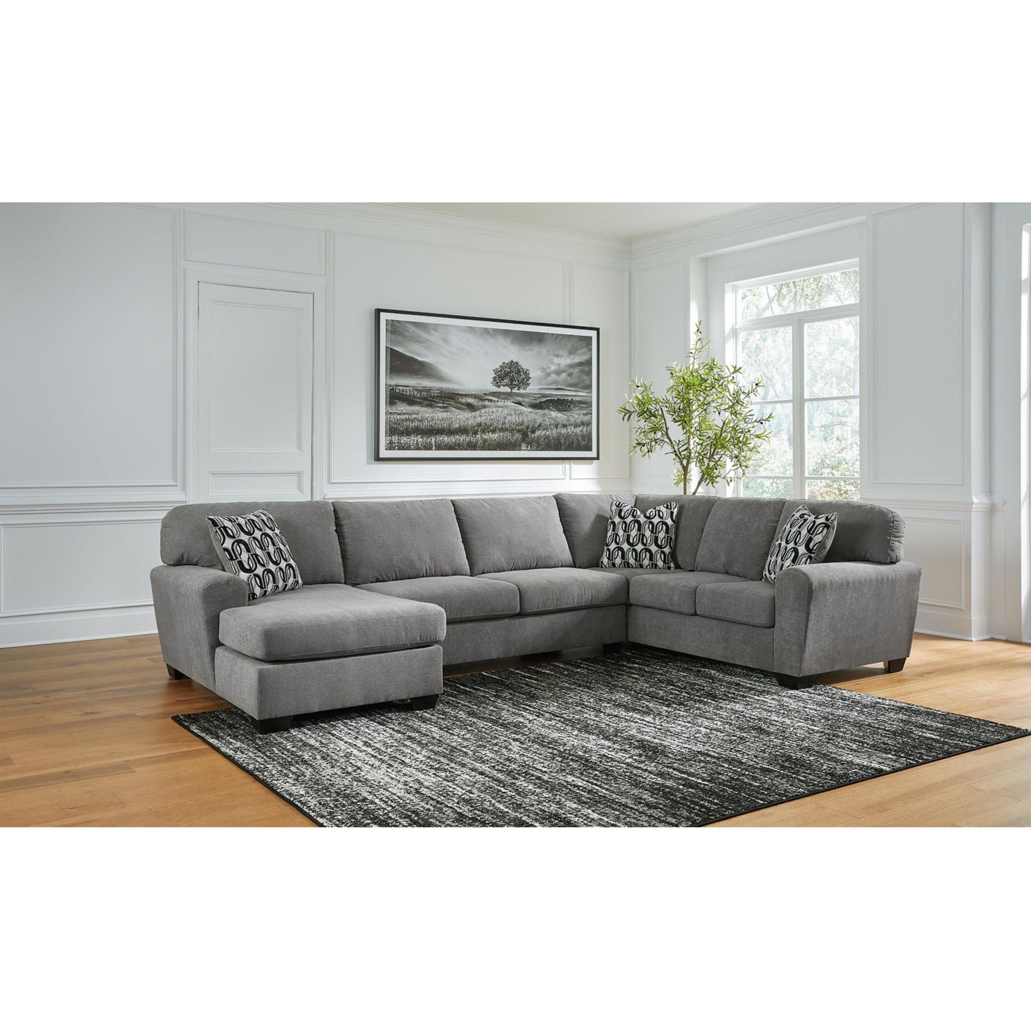 Birkdale Court 3-Piece Sectional Sofa with Chaise Lounge - Modern L-Shaped Living Room Furniture for Small Spaces & Apartments