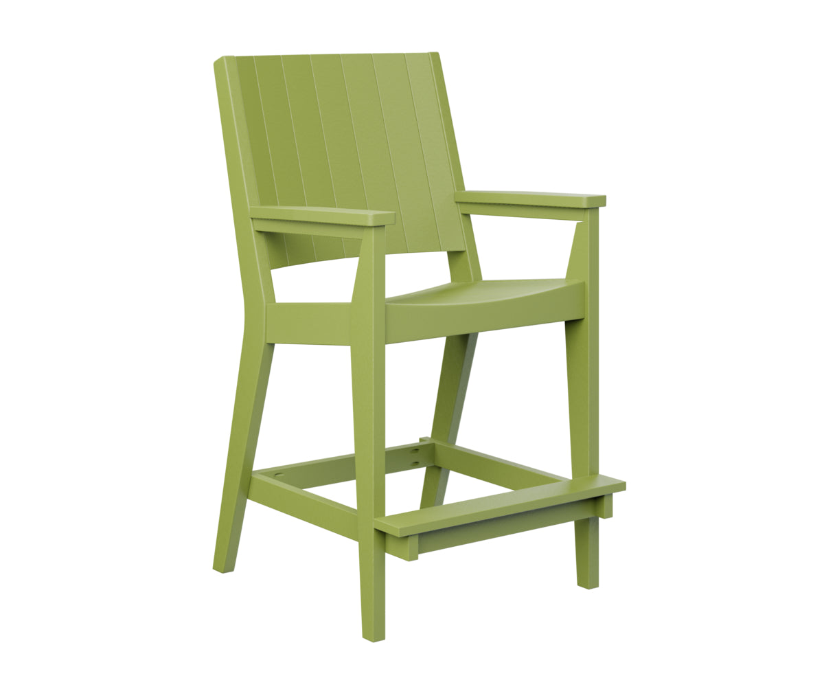 Berlin Gardens Mayhew Chat Bar Chair - Rustic Wooden Bar Stool for Kitchen Island, Pub & Outdoor Patio - Comfortable Counter Height Seating for Home & Commercial Use