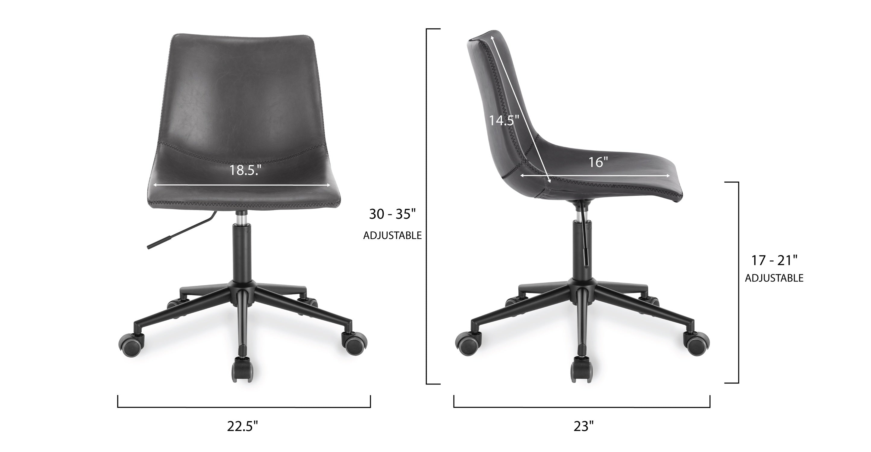 Paxton Ergonomic Office Task Chair - Adjustable Height & Lumbar Support for Home & Business Workspaces - Comfortable Desk Chair for Long Hours Sitting, Computer Work & Study