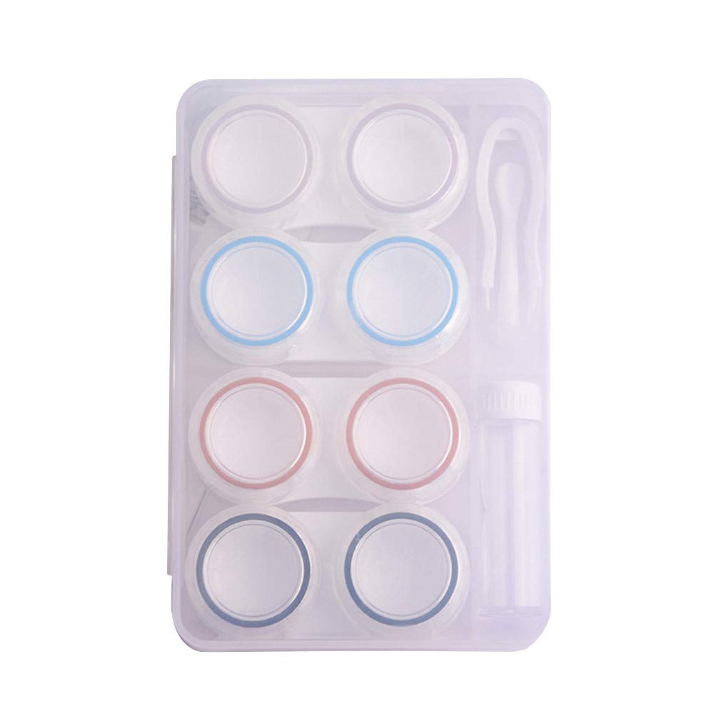 QQtangYA Portable Contact Lens Case - 4 Practical Travel Storage Containers for Contacts & Small Items | Multicolor, One Size | Perfect for Travel, Home Organization & Daily Use