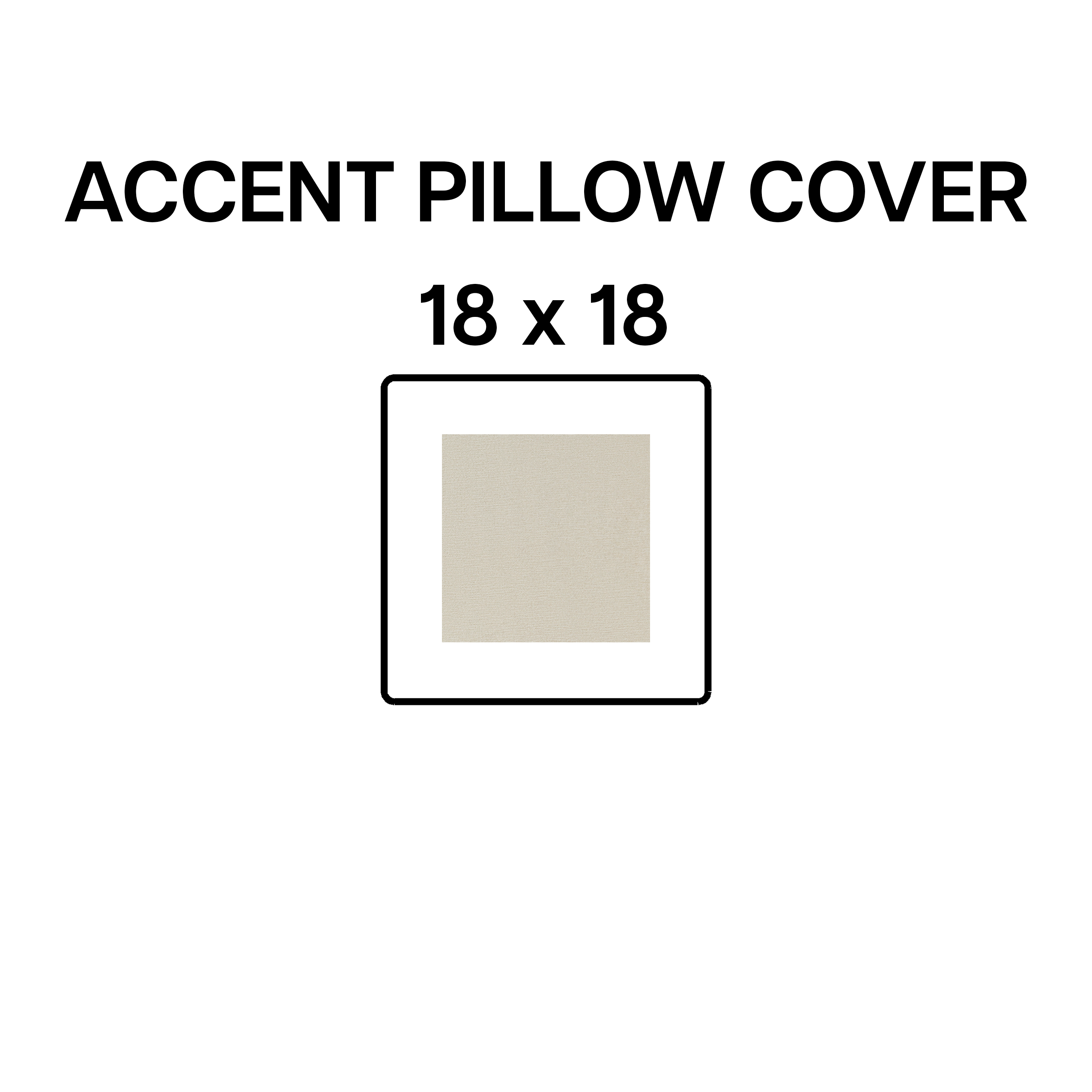 18x18 Inch Decorative Accent Pillow Cover - Parchment BP 641 86 - Soft Square Throw Pillow Case for Sofa, Bed & Home Decor