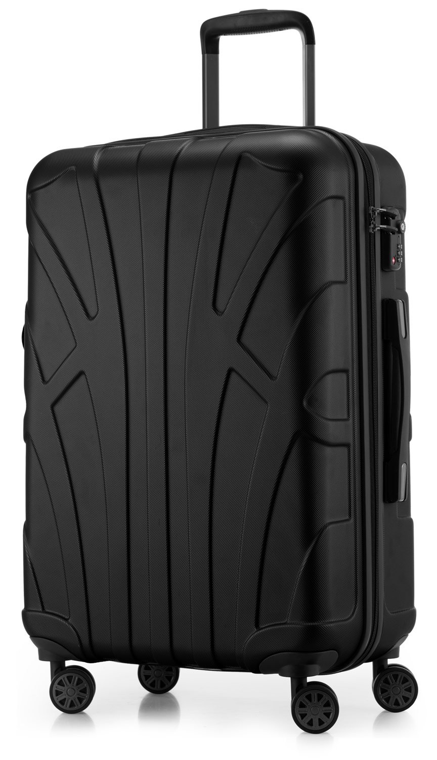 Suitline 26-Inch Black Hardshell Luggage Suitcase with Spinner Wheels - Lightweight & Durable for Travel, Business Trips, and Vacations