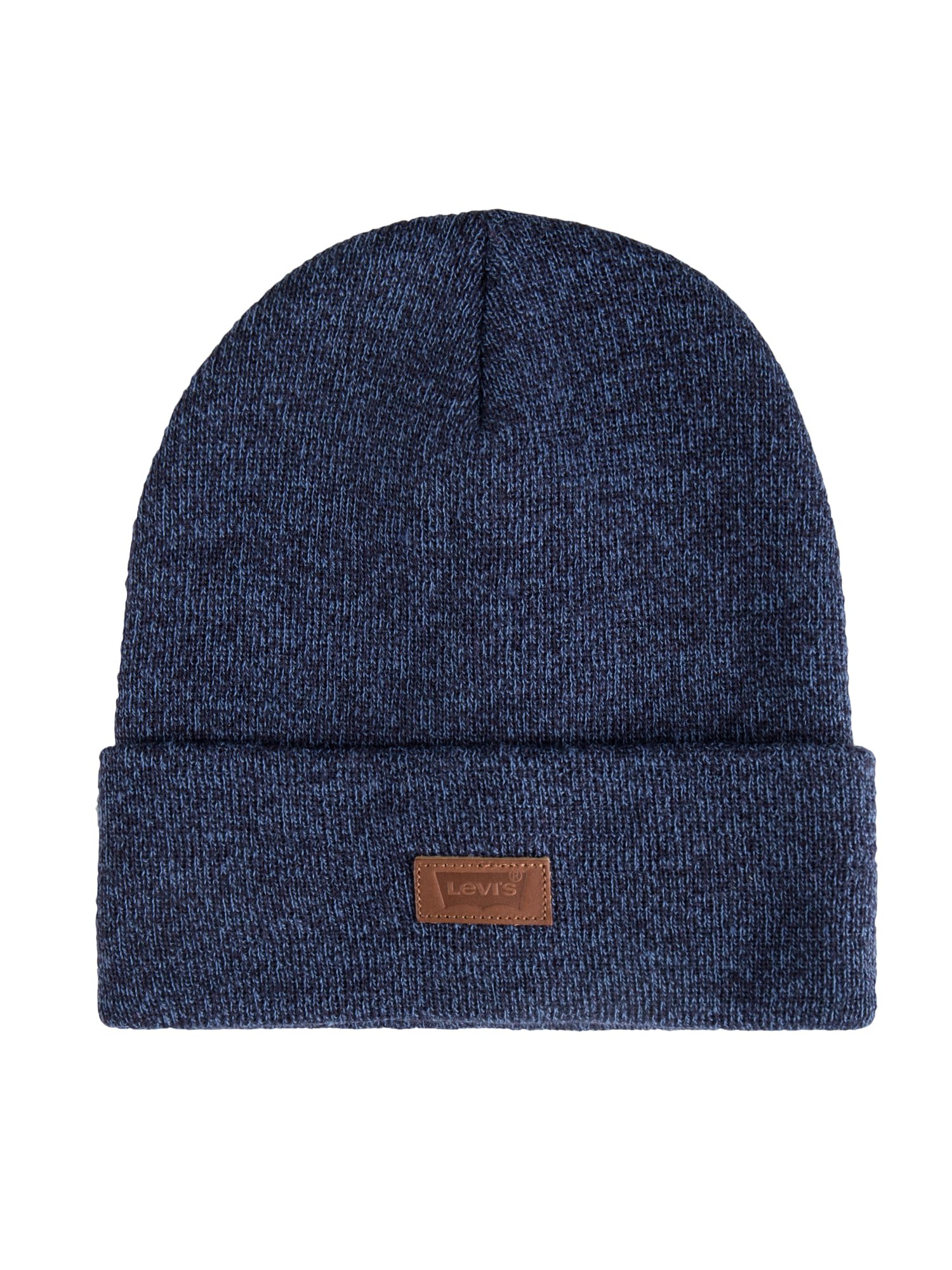 Levi's All Season Comfortable Leather Logo Patch Cuffed Beanie Hat for Men & Women - Perfect for Winter, Fall, and Outdoor Activities