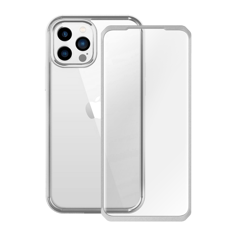 Apple iPhone 13 Pro Max 6.7 Inch Unicorn Beetle Edge Protective Case with Built-in Screen Protector - Clear Silver | Shockproof Slim Cover for Work, Travel & Outdoor Activities
