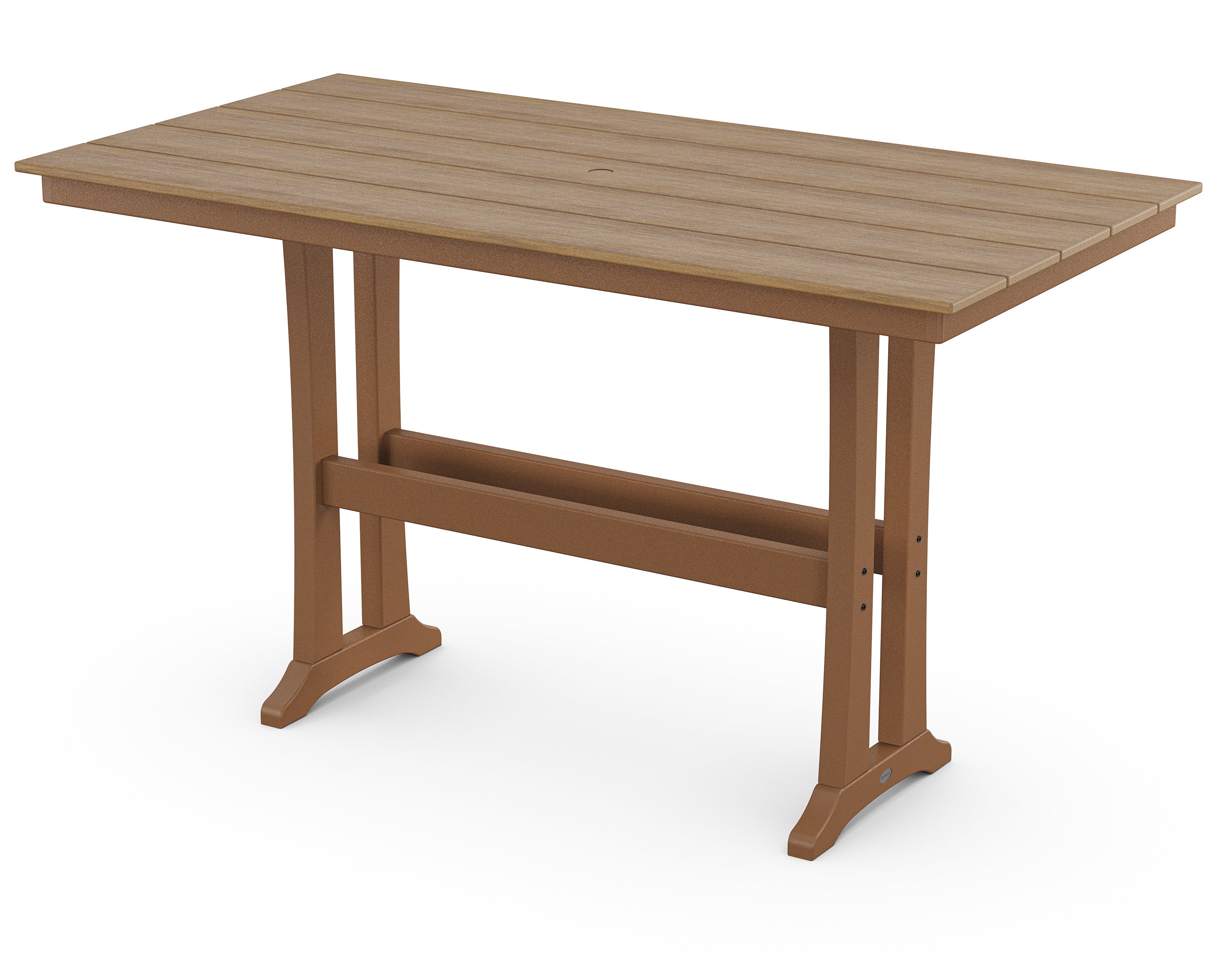 POLYWOOD Farmhouse Trestle Bar Table 37 x 72 Inch - Rustic Outdoor Dining Table for Patio, Backyard & Garden Entertaining