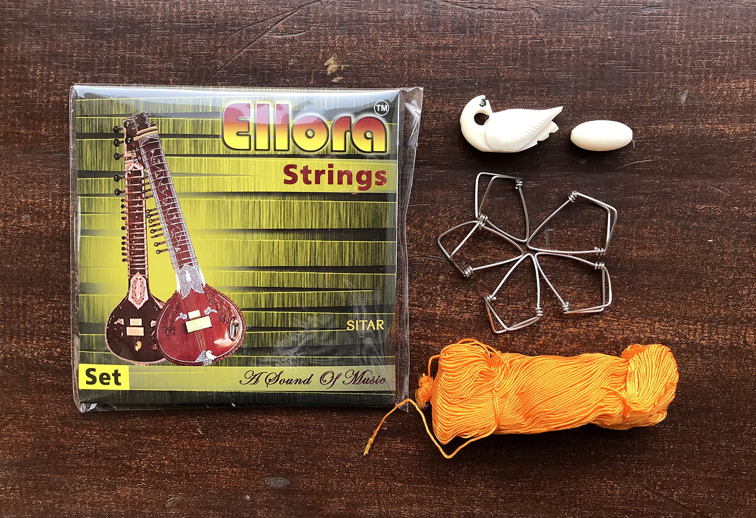 Premium Sitar Accessories Kit - Strings, Mizrab, Fret Thread & Tuning Beads for Professional Players | Perfect for Practice, Performances & Studio Recording