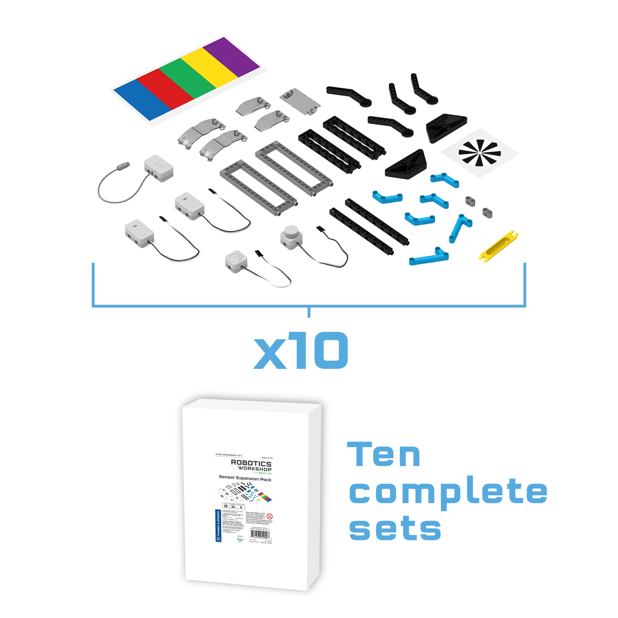 Micro:Bit Robotics Workshop Sensor Expansion Pack - 10 Pack Classroom Bundle for STEM Education & Coding Projects