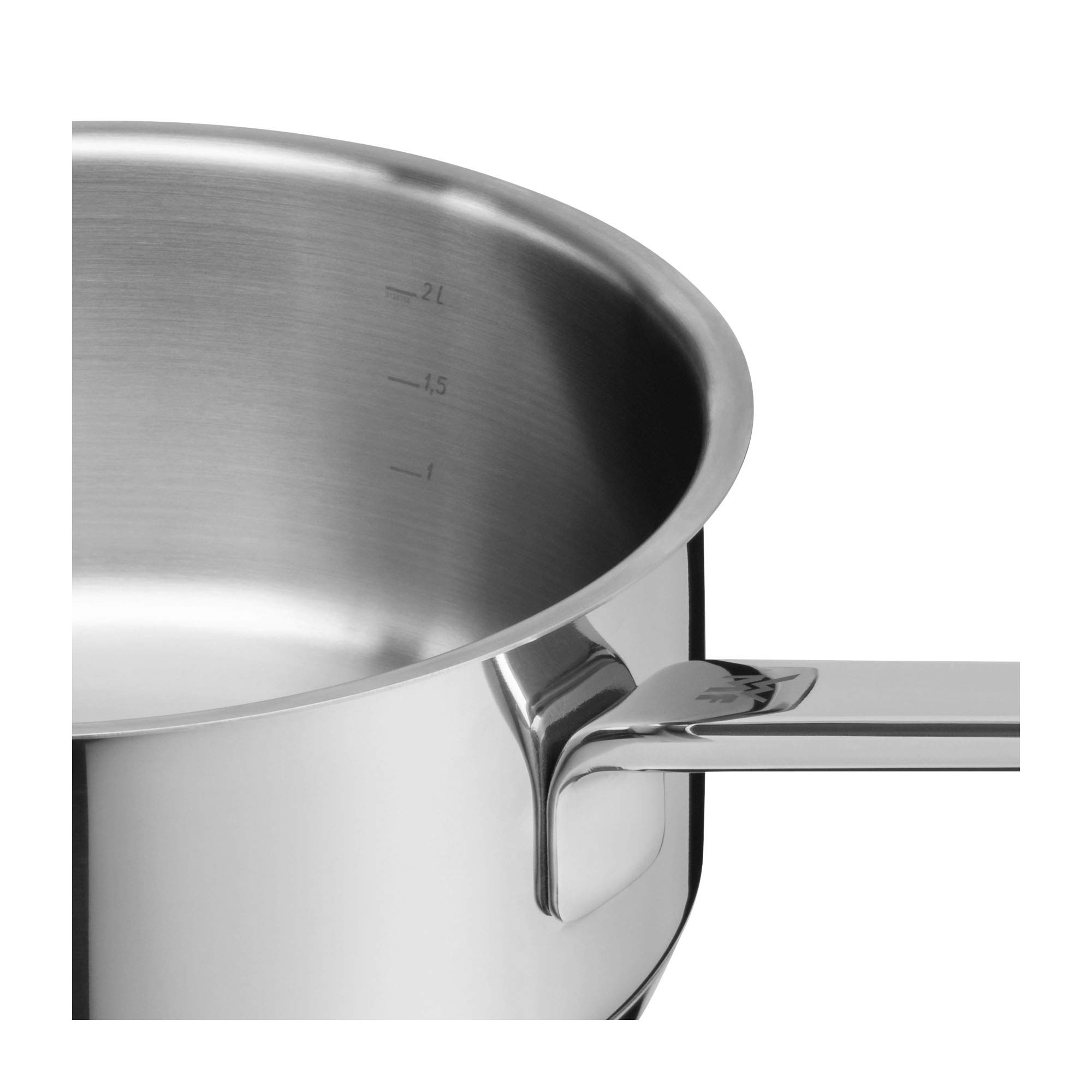 WMF Compact Cuisine 20cm Stainless Steel Saucepan - 2.5L Induction-Compatible Small Cooking Pot for Milk, Sauces & More | Polished Cromargan Uncoated Interior | Perfect for Home Kitchen, Dorm Cooking & Small Meals