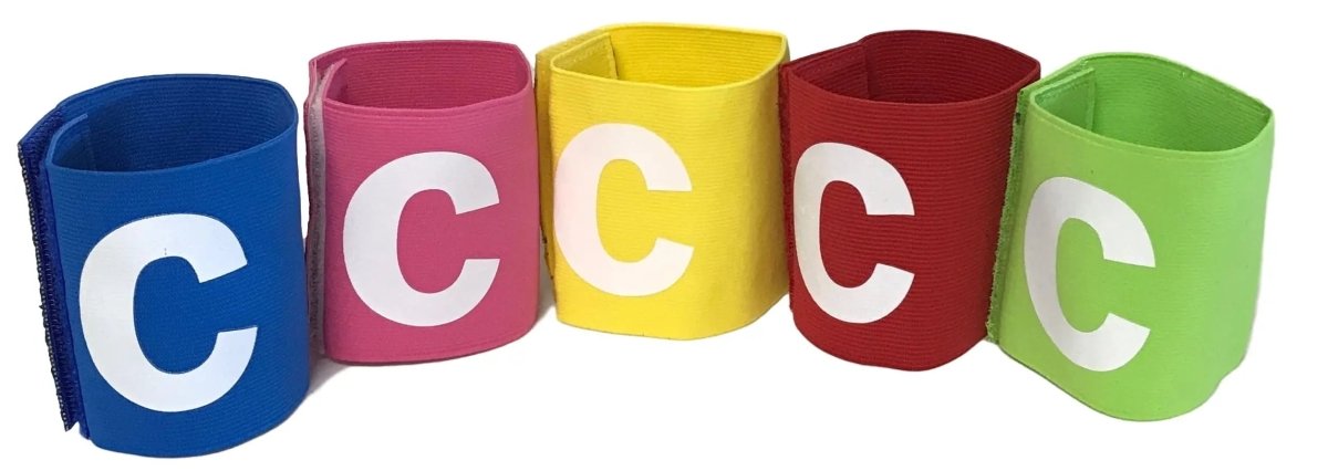Austrani Elastic Sports Armband for Football, Soccer, Tennis - Adjustable Captain Band for Youth Players (Pack of 5) - Perfect for Team Games, Training Sessions & School Sports Events