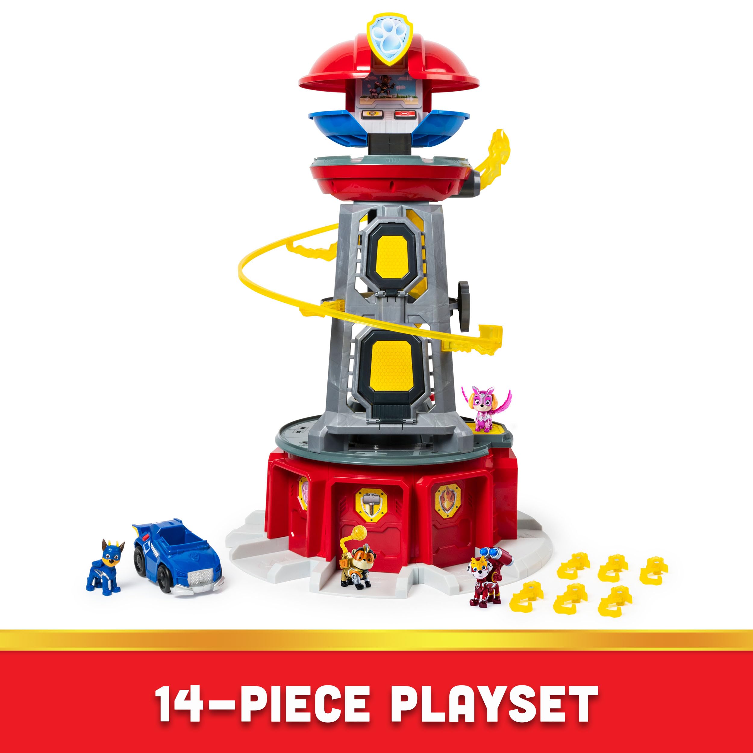 **Paw Patrol Mighty Lookout Tower Playset with 4 Exclusive Action Figures, Toy Car, Lights & Sounds – Amazon Exclusive Toy for Kids Ages 3+ | Interactive Adventure Playset for Imaginative Play**