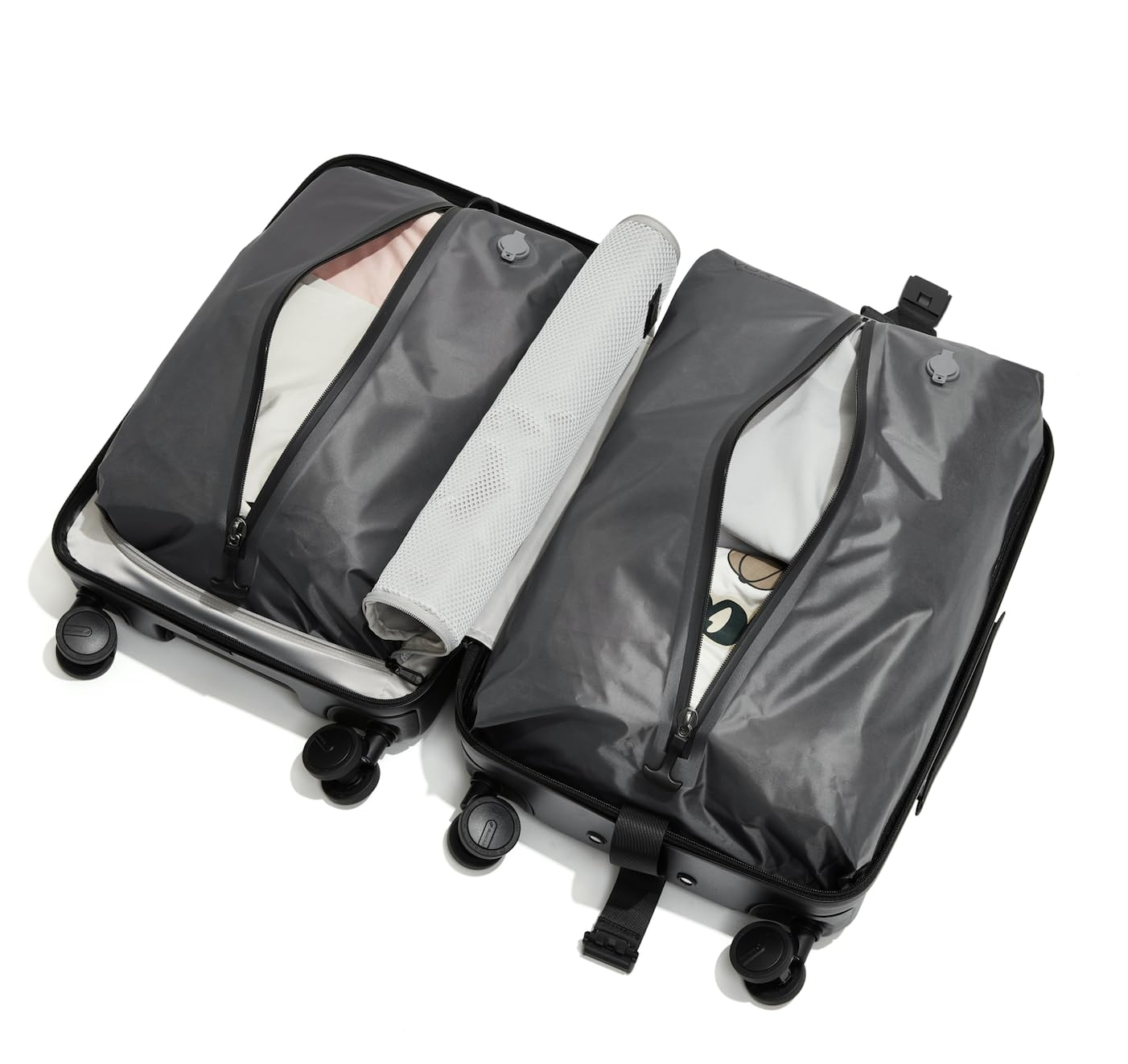 20-Inch Air Vacuum Seal Compression Suitcase with USB Port & TSA Lock | Carry-On Travel Luggage with AirCabin Pump | Includes 2X 60L Vacuum Bags & Hinomoto Wheel Lock | Perfect for Business Trips, Vacations & Compact Storage