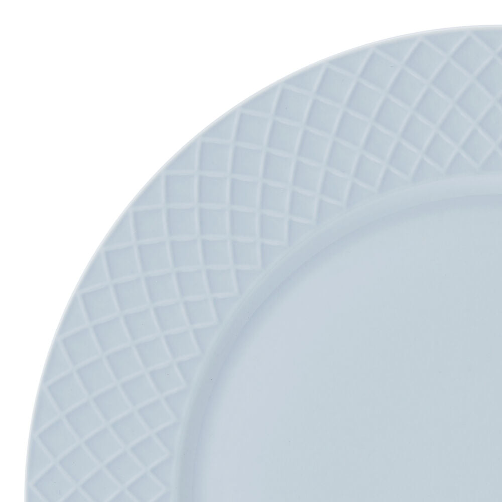 Trellis Misty Blue 12-Piece Dinnerware Set - Service for 4 - Elegant Porcelain Plates, Bowls & Mugs - Perfect for Family Dinners, Dinner Parties & Holiday Entertaining