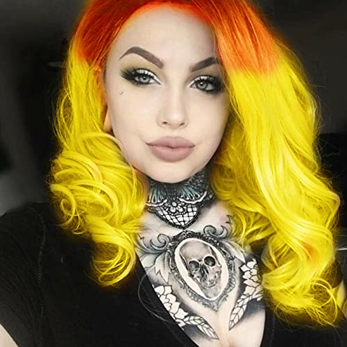 Orange Yellow Bob Wigs