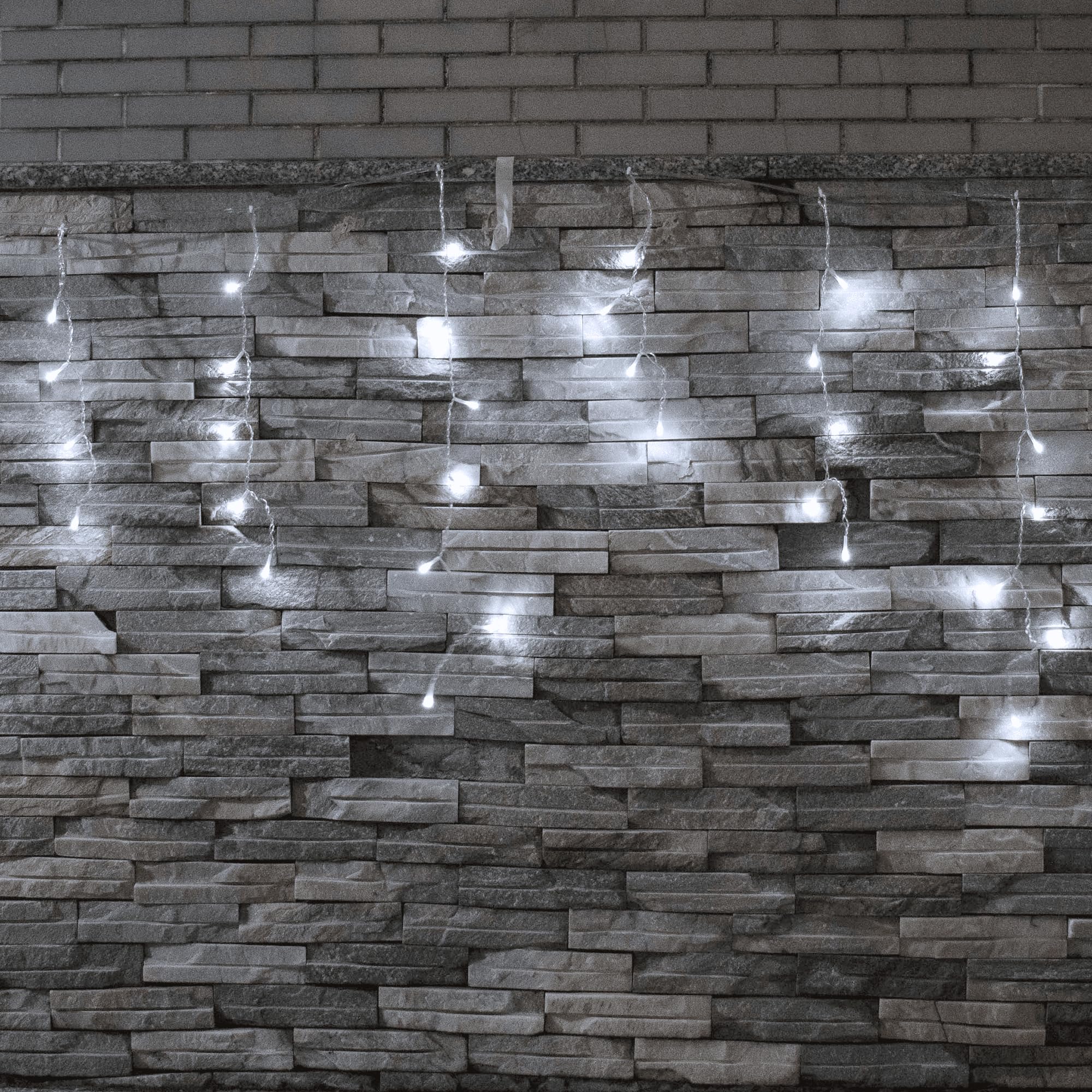 YOLIGHT 16.5ft 192 LED Outdoor Icicle Christmas Lights with Remote Control - 8 Lighting Modes, Waterproof Twinkle Curtain Lights for Home, Garden, Roof, Wedding, Party & Halloween Decorations (White) | Perfect for Indoor/Outdoor Holiday, Christmas Tree, Patio, and Landscape Lighting
