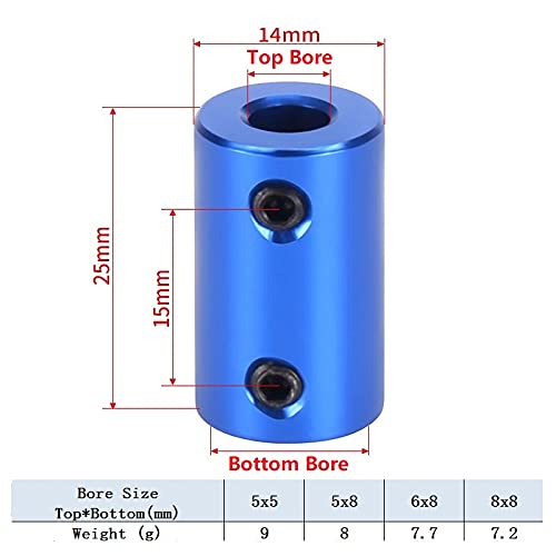 Aluminum Alloy Rigid Shaft Coupler 5x5/5x8mm for 3D Printer Stepper Motor - CNC Machine Parts