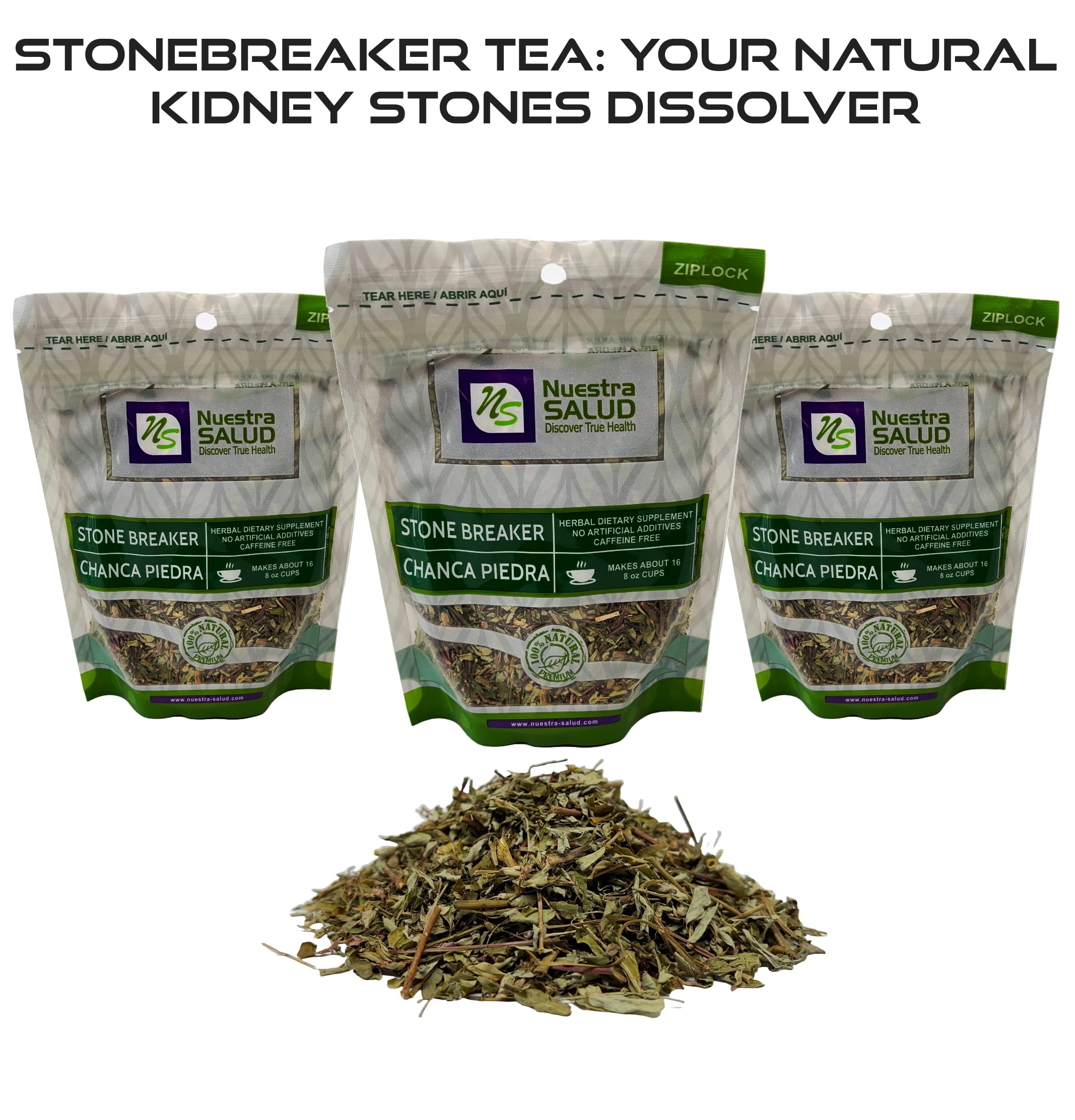 Chanca Piedra Tea - Stone Breaker Herbal Tea for Kidney & Gallbladder Support (Pack of 3) | Natural Detox & Urinary Tract Health | Perfect for Daily Wellness Routine