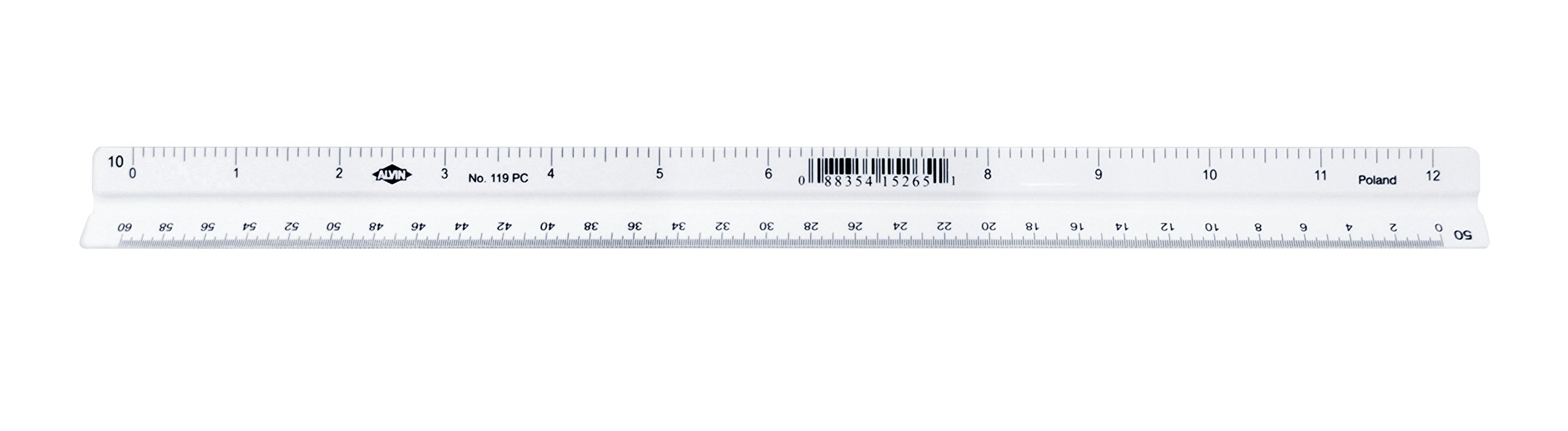 Alvin Combination Triangular Scale Ruler - 12 Inch Dual Metric & Imperial Measurement Drafting Tool for Architects, Engineers & Students | Perfect for Technical Drawing, Blueprint Reading & CAD Design