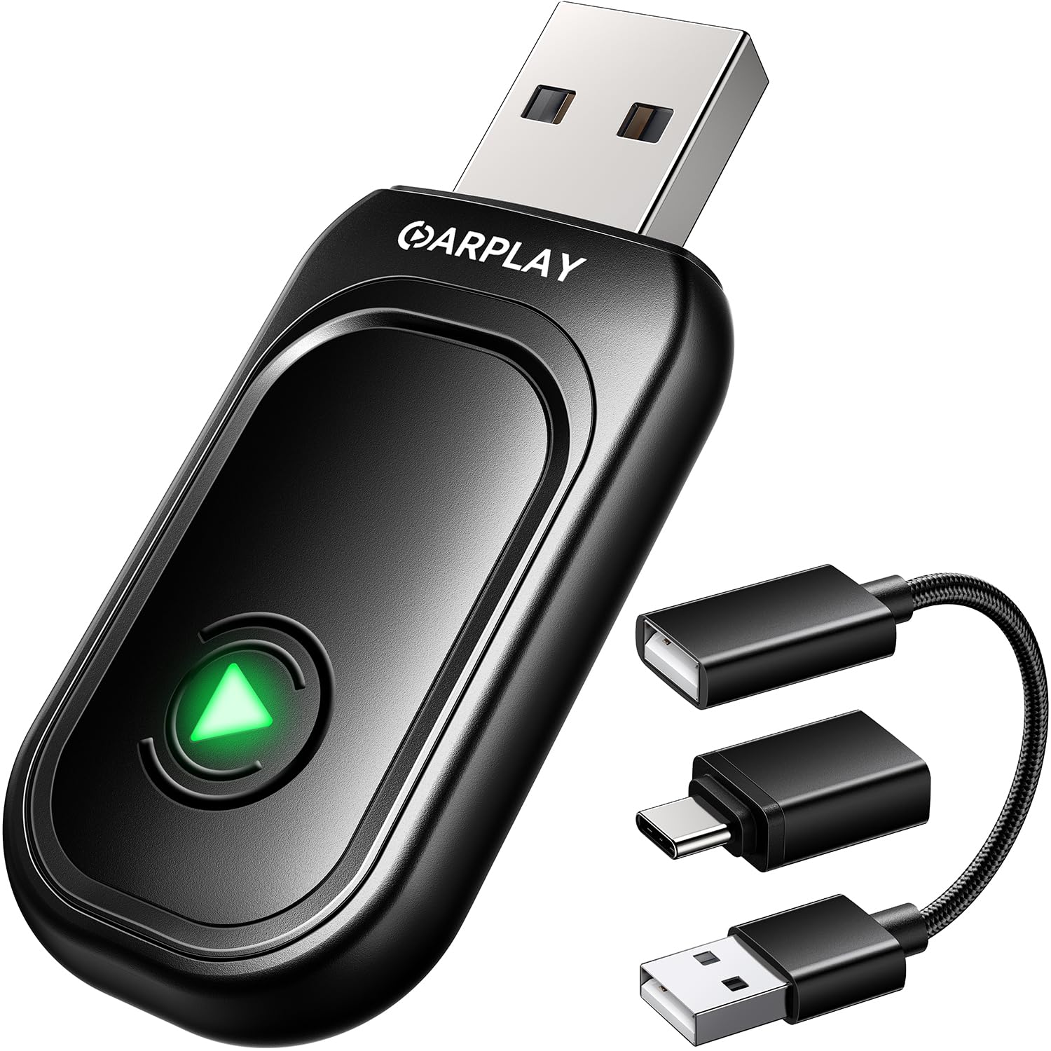 Wireless CarPlay Adapter for iPhone - Convert Wired to Wireless CarPlay Dongle, Plug & Play for Cars 2017+ & iOS 10+ (Black) | Seamless Music Streaming & Hands-Free Calling While Driving