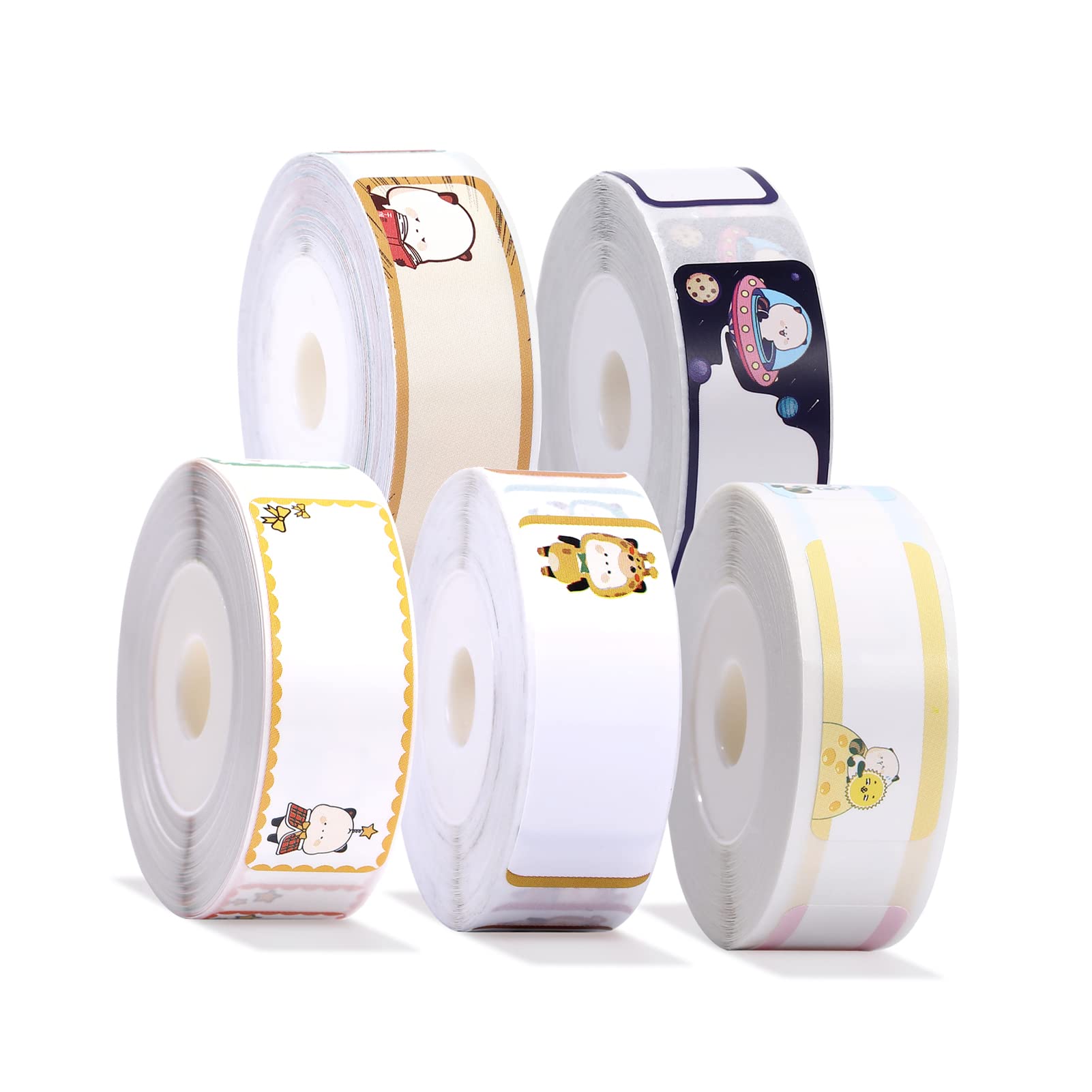 WEIRUO 5 Rolls Thermal Label Paper - Waterproof, Tear-Resistant Name/Price/Size/Barcode Stickers for D11 Label Printer | Perfect for Home Office Organization, Supermarket, Retail Store & Catering Business Inventory Management