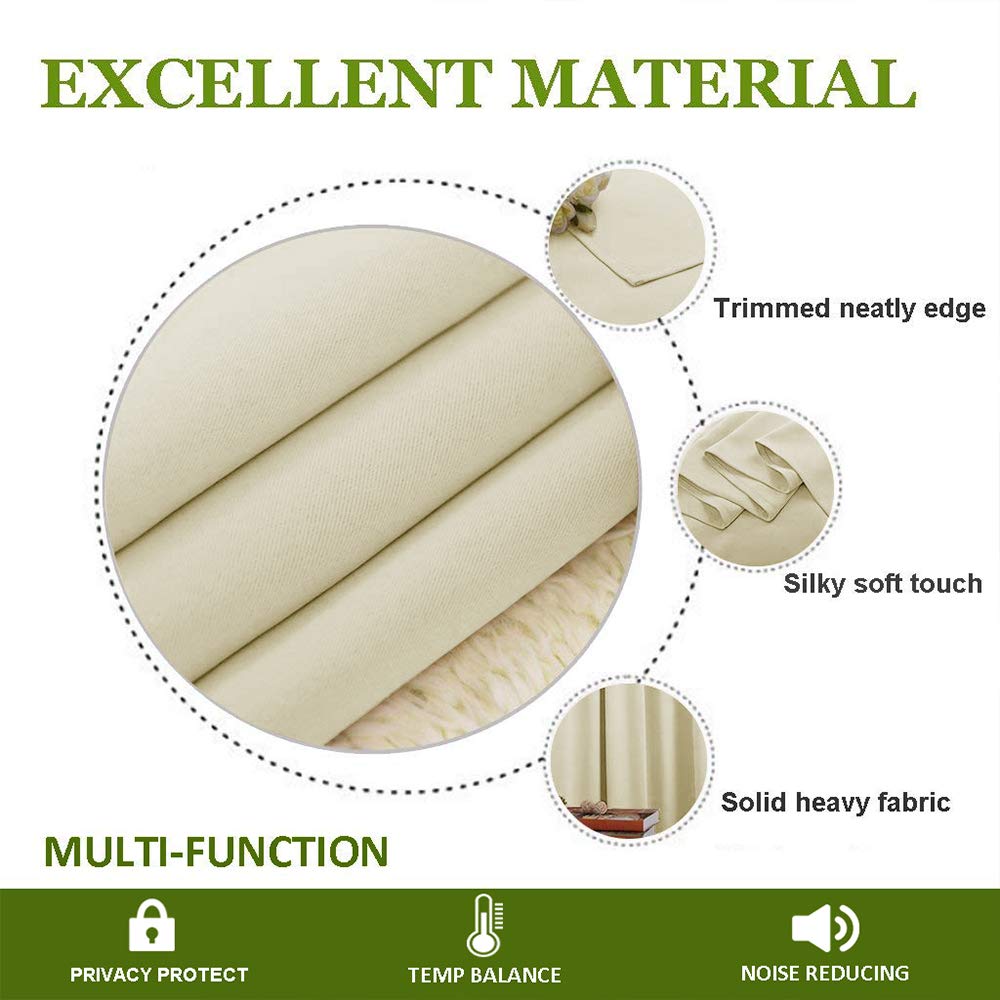 Blackout Double Pinch Pleated Extra Wide Curtains 72x84 Inches - Thermal Insulated Room Darkening Drapes for Living Room, Bedroom & Patio Sliding Door (Ivory, 1 Panel) - Perfect for Privacy, Light Control & Energy Efficiency
