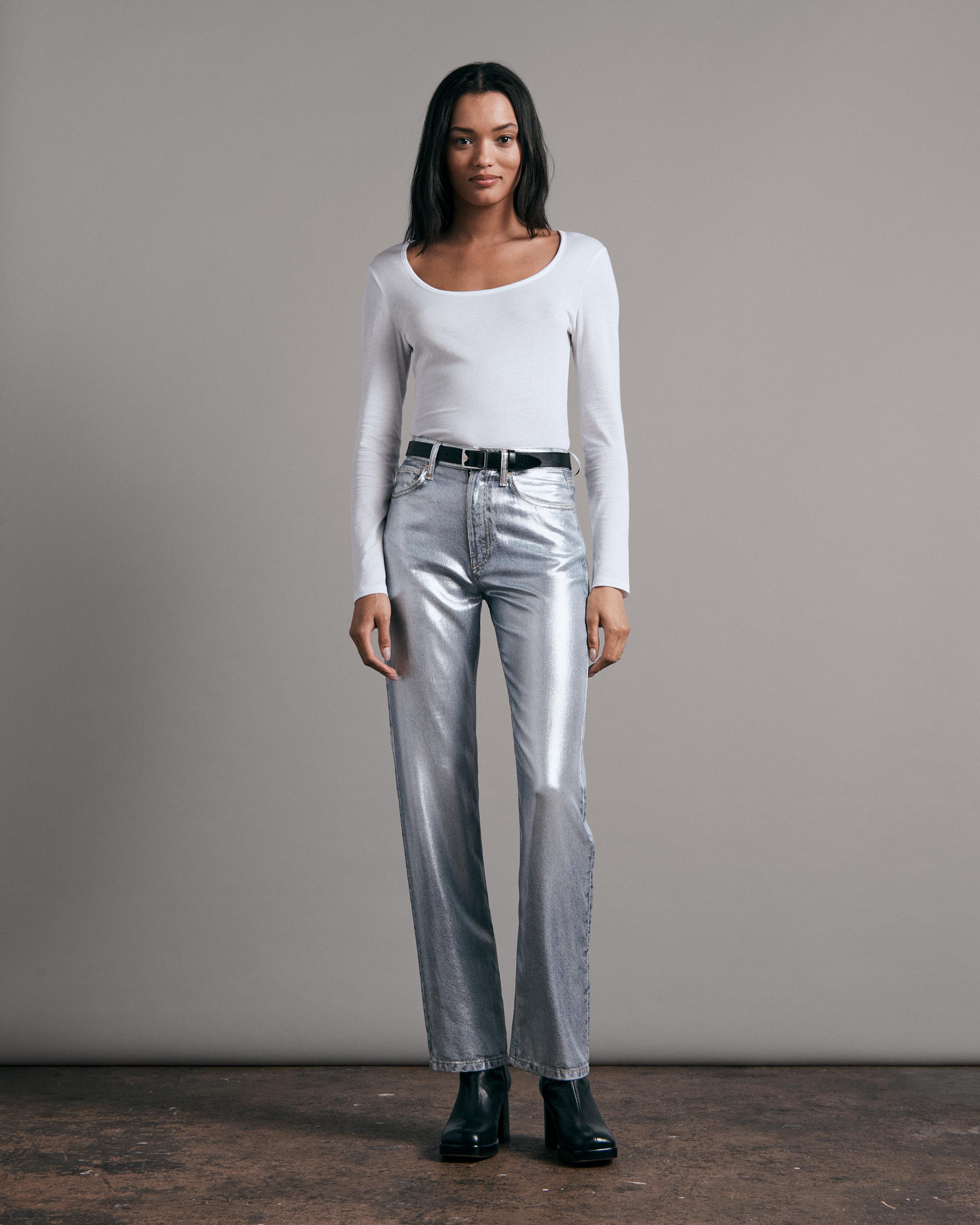 Alex Liquid High Rise Straight Pants for Women - Stretchy Comfortable Work Pants for Office & Business Casual Wear