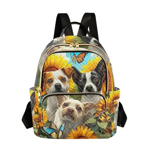 Dogs in a Field of Sunflowers