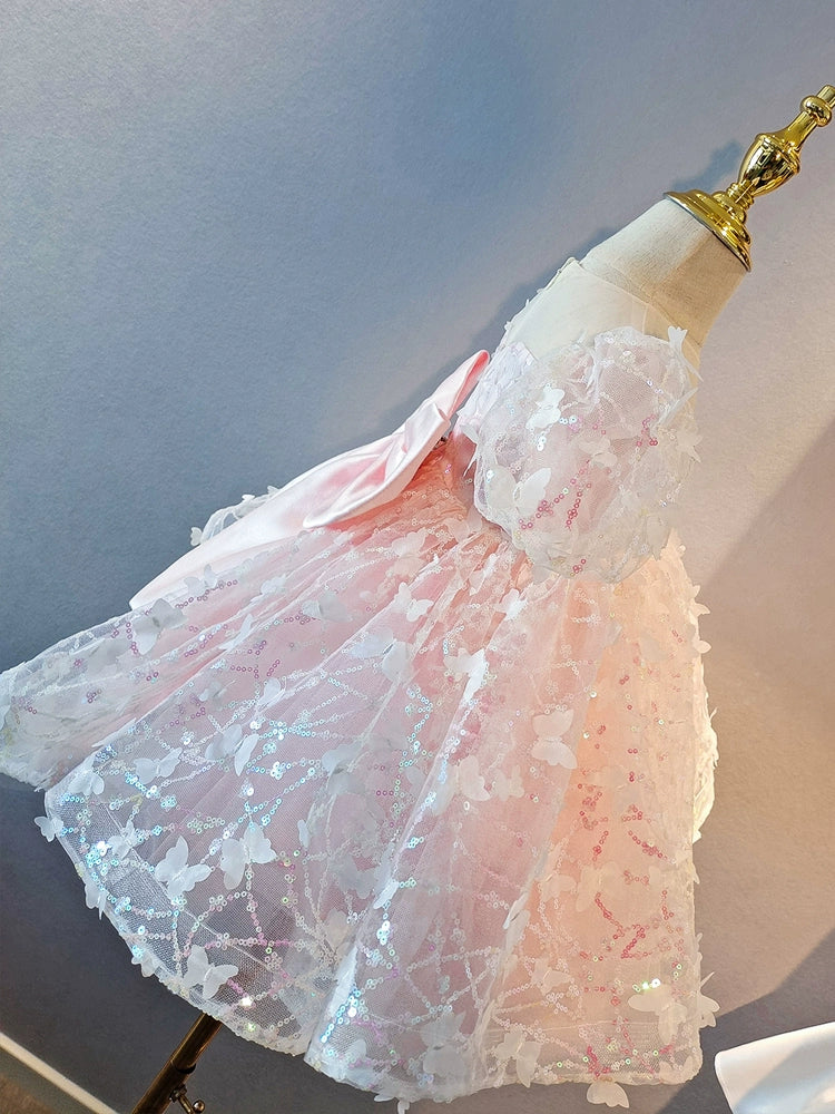 Pink Tulle Flower Girl Dress for Princess Sweetheart Tea Length - Perfect for Weddings, Birthday Parties, and Special Occasions