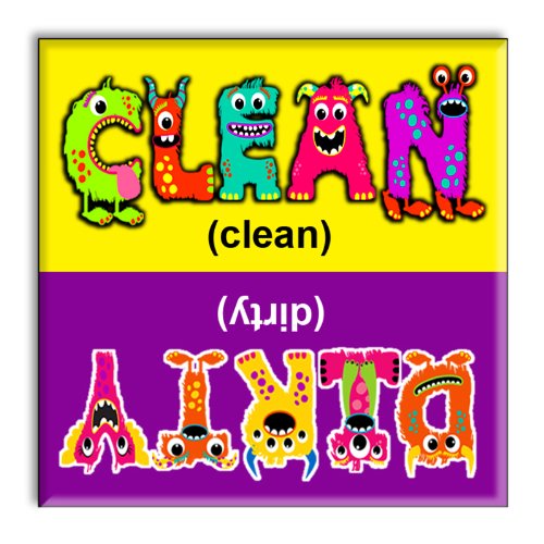 Funny Monsters Dishwasher Magnet - Strong Clean/Dirty Sign for Dishwasher | Kitchen Organization & Dishwashing Helper